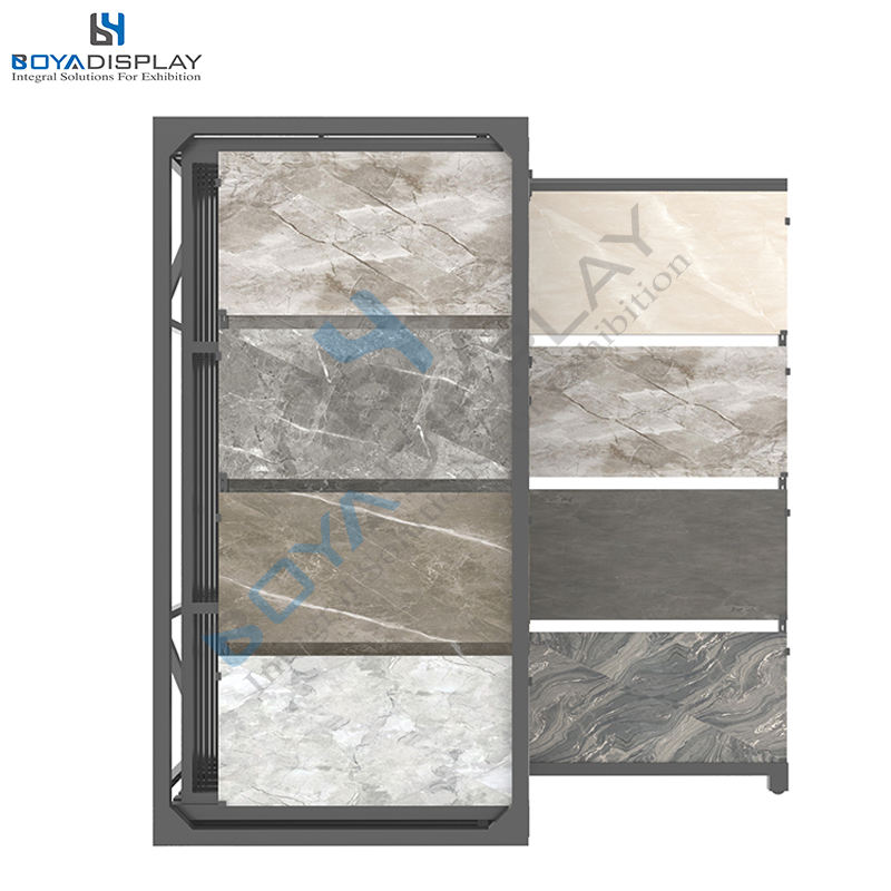Customized Ceramics Tiles Display Stone Sample Sliding Stand Rack Tile Display Racks Eagle Slideable Tile Display Rack