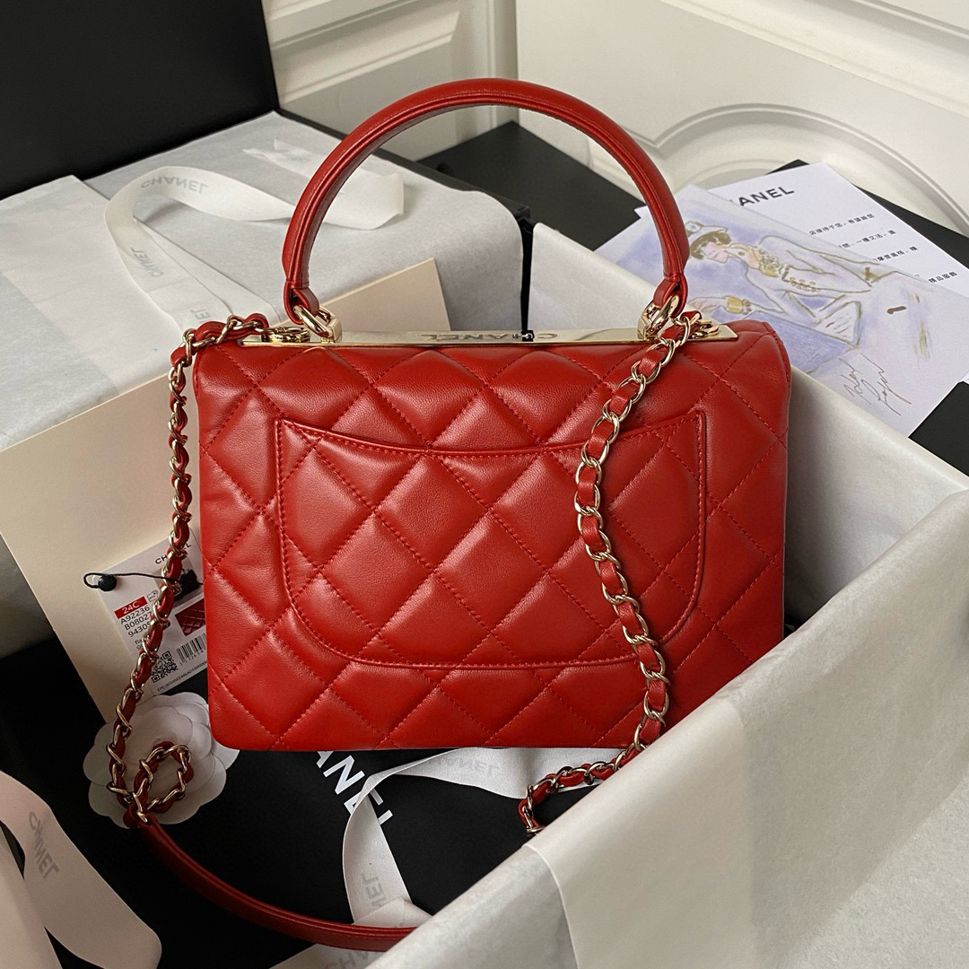 Chanel Flap Bag in Red Lambskin AS92236