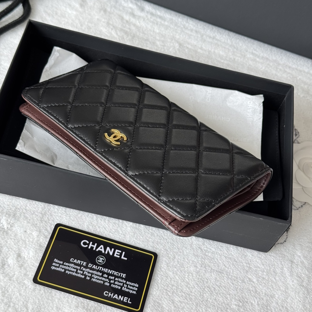 Chanel Black Long Folded Wallet