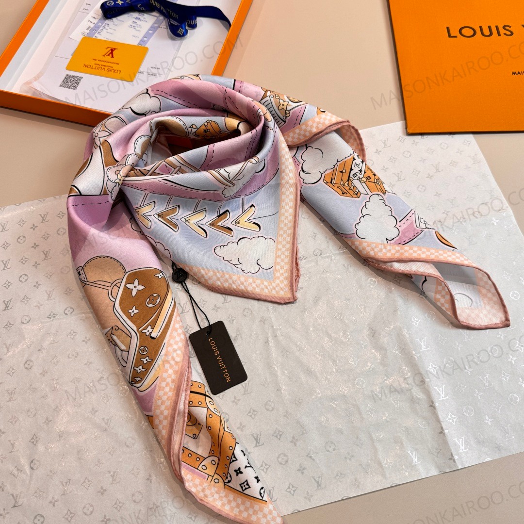 Louis Vuitton LV Vivienne Travel 90 Square Scarf - KAIROO