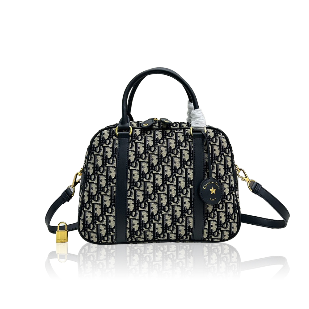 Dior Canvas Bowling Crossbody Handbag