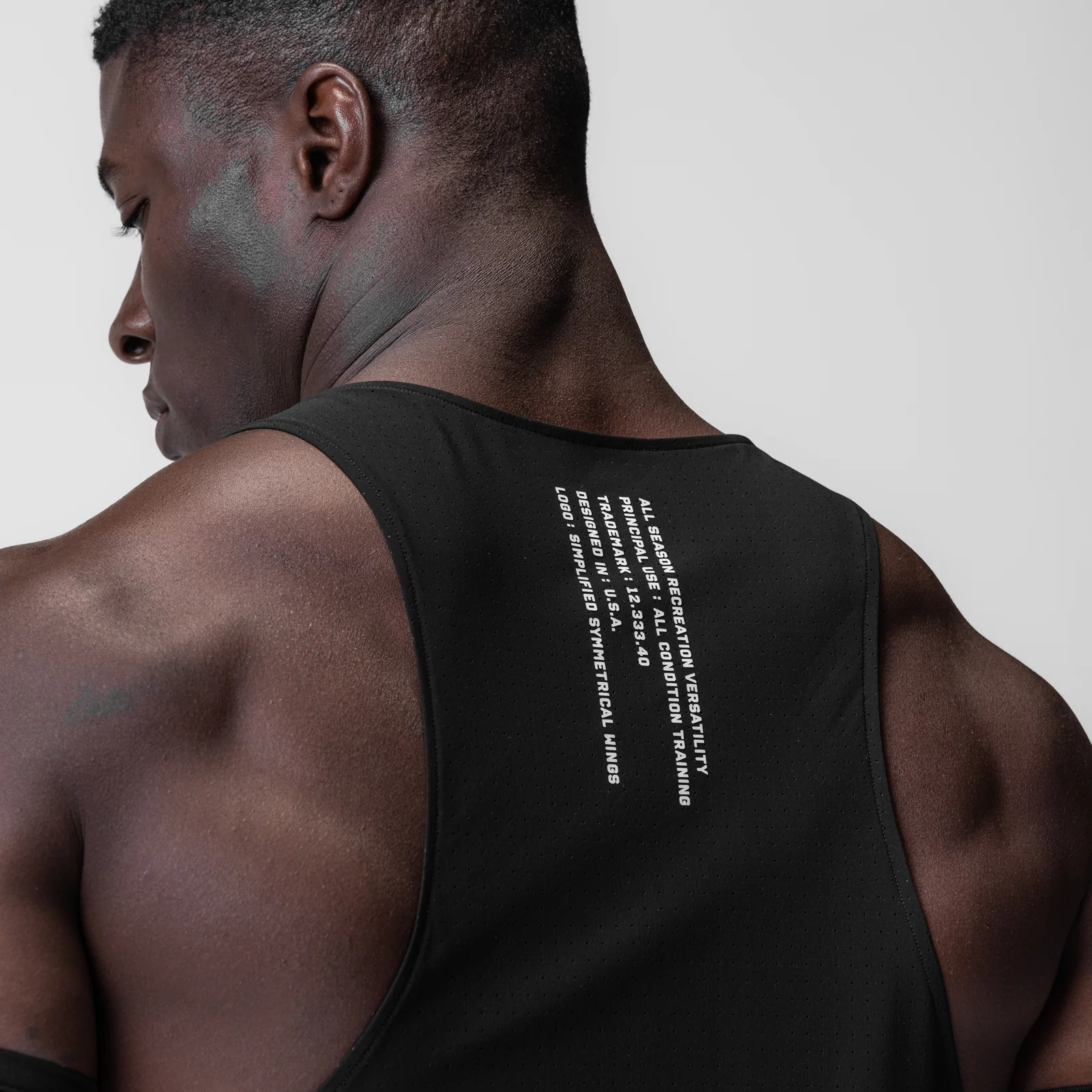 0949. Laser-Vent Singlet Tank - Black/White