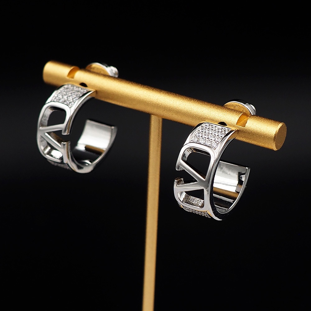 Valentino Vlogo Signature Silver Brass Earrings