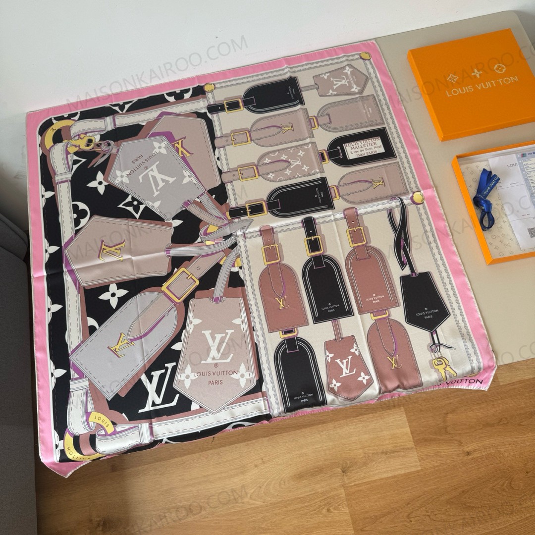 Louis Vuitton LV Luggage Tag 90 Square Scarf - KAIROO