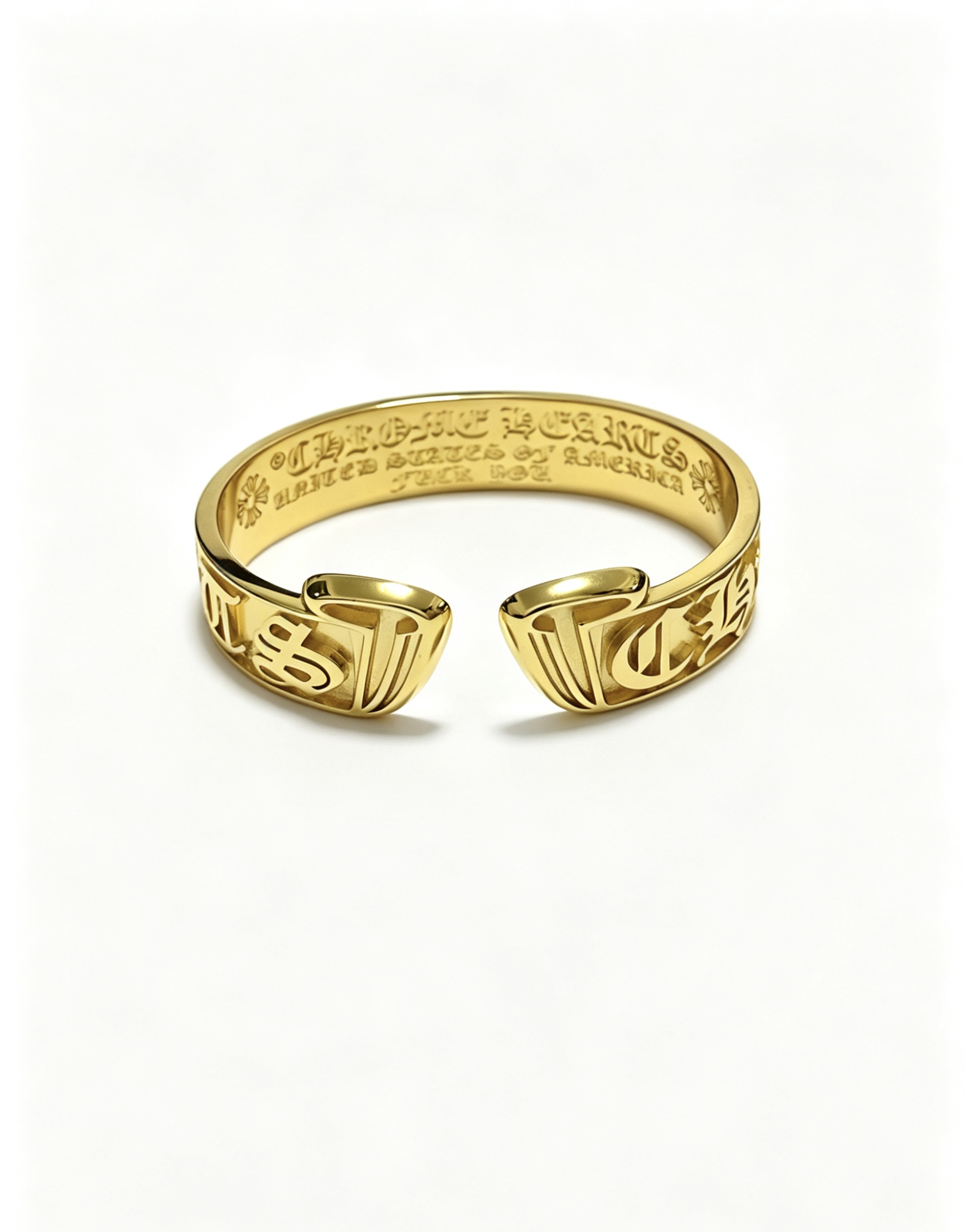 Chrome Hearts Gold Open Bracelet