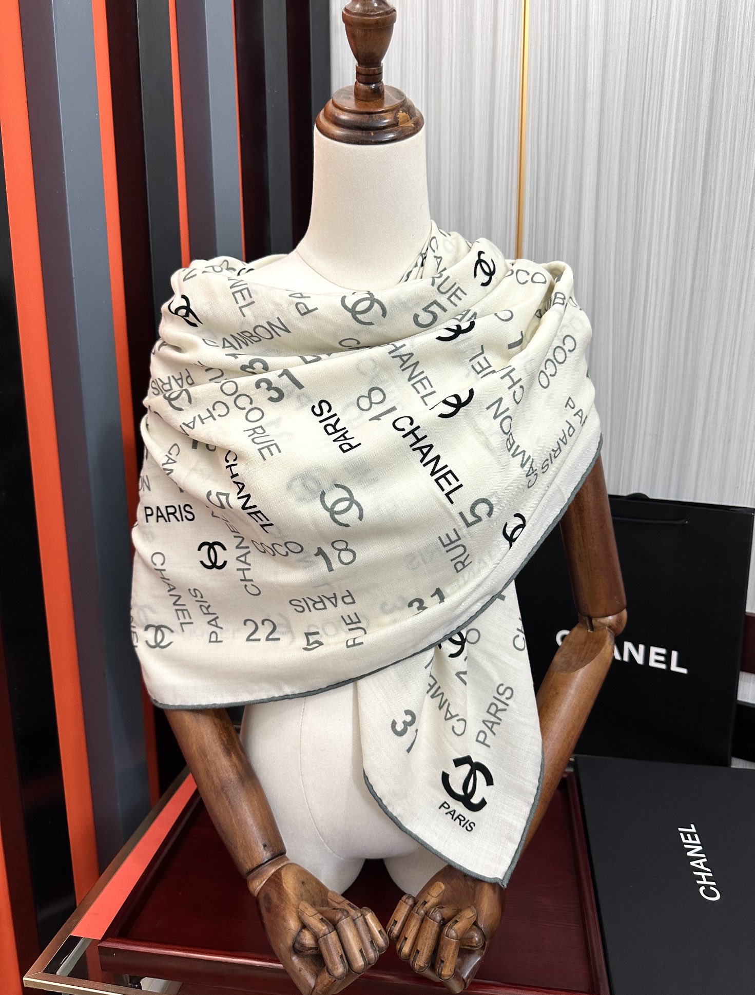 Chanel Silk and Cashmere Shawl 140cm