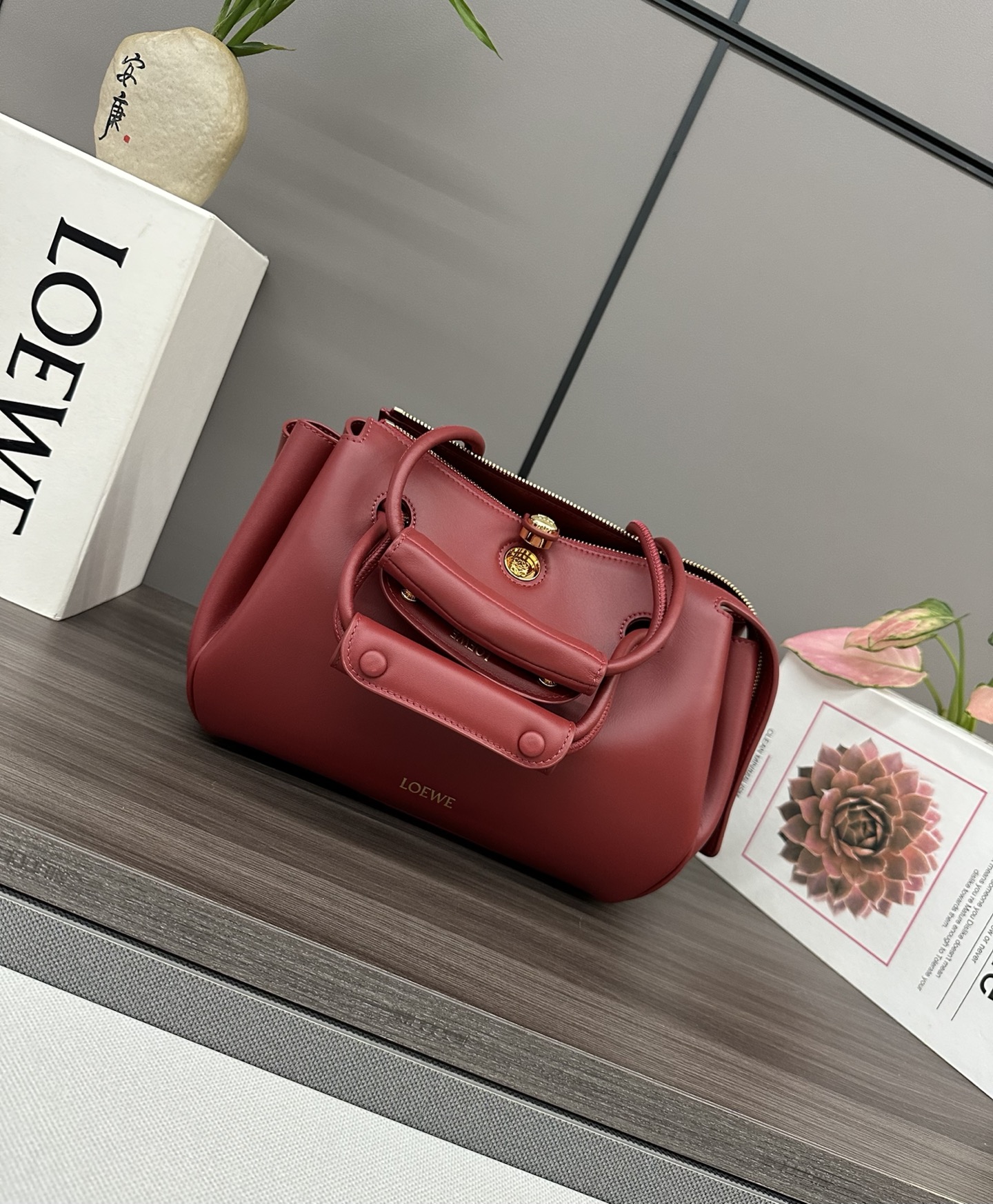 Loewe Small Madrid Handbag in Nappa leather-Red