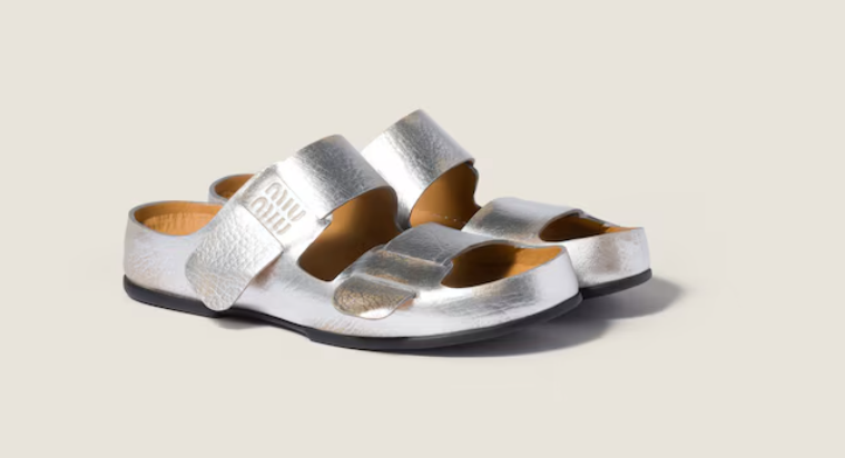 Miu Miu Bleached leather Sandals