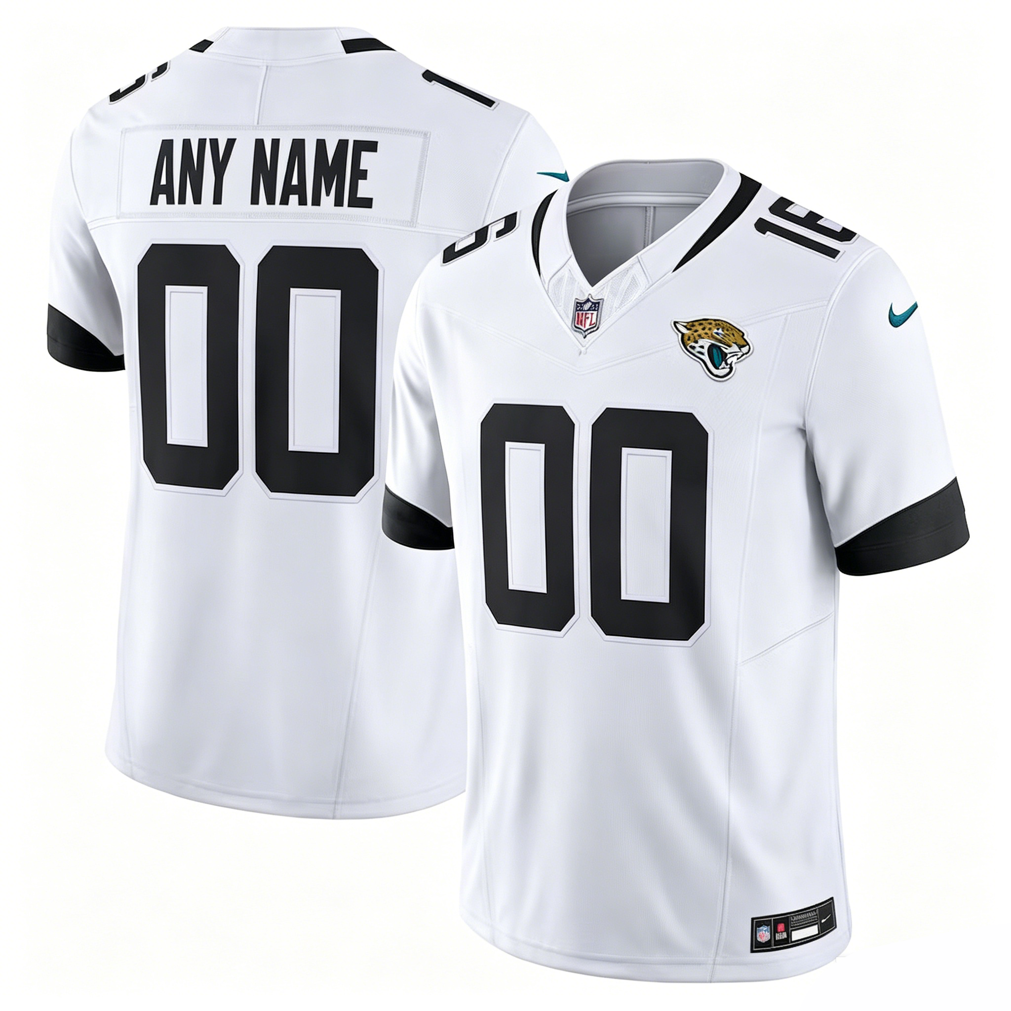 Customized Nike Jacksonville Jaguars Football Jersey White Black Vapor F.U.S.E. Limited Jersey