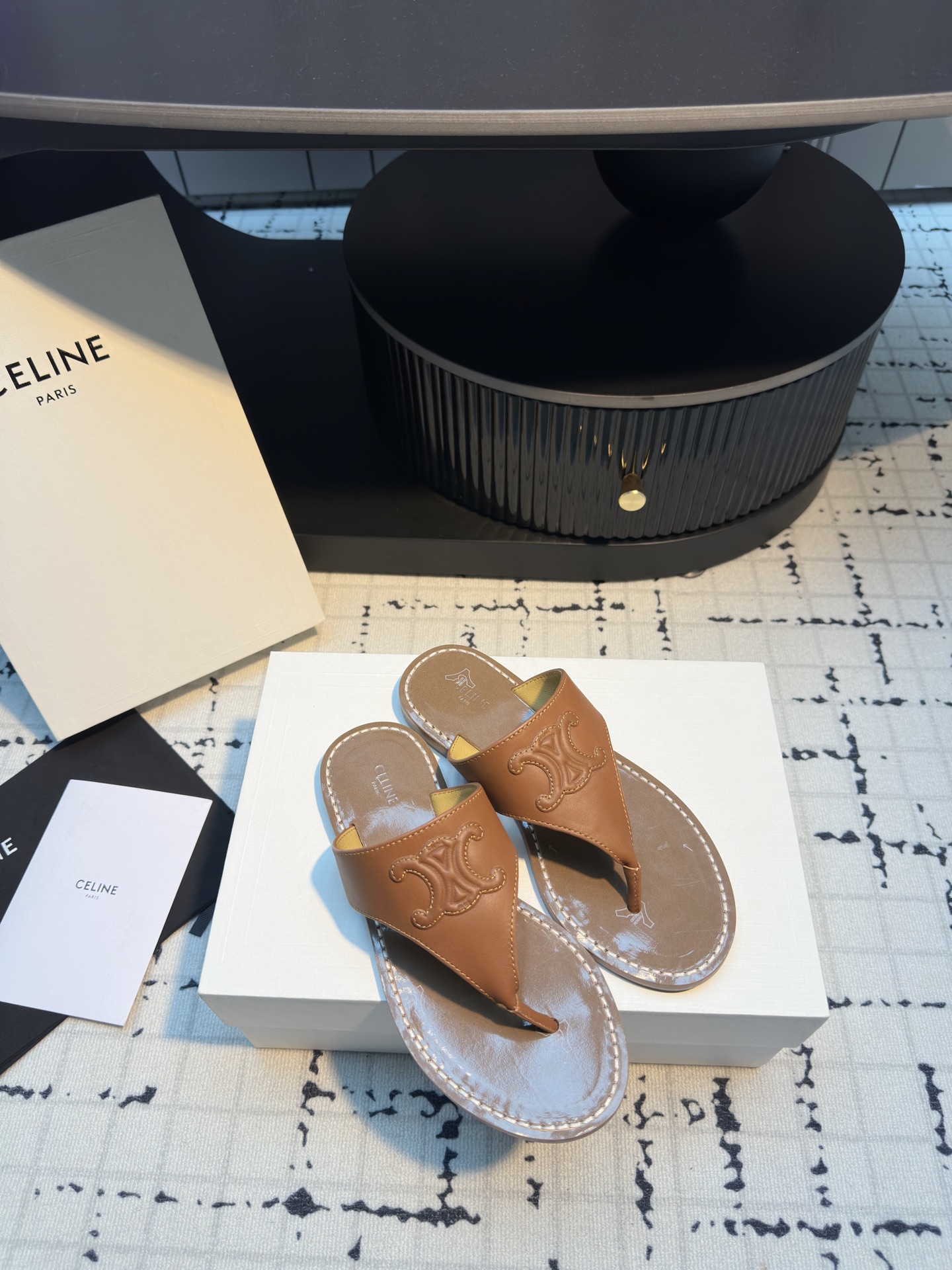 Celine Women's Leather Flip-Flops