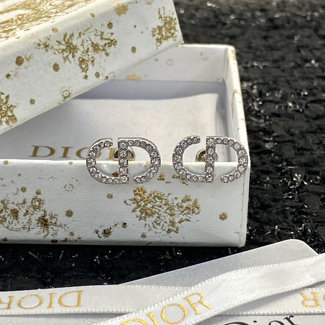 Dior White Zircon CD Studs