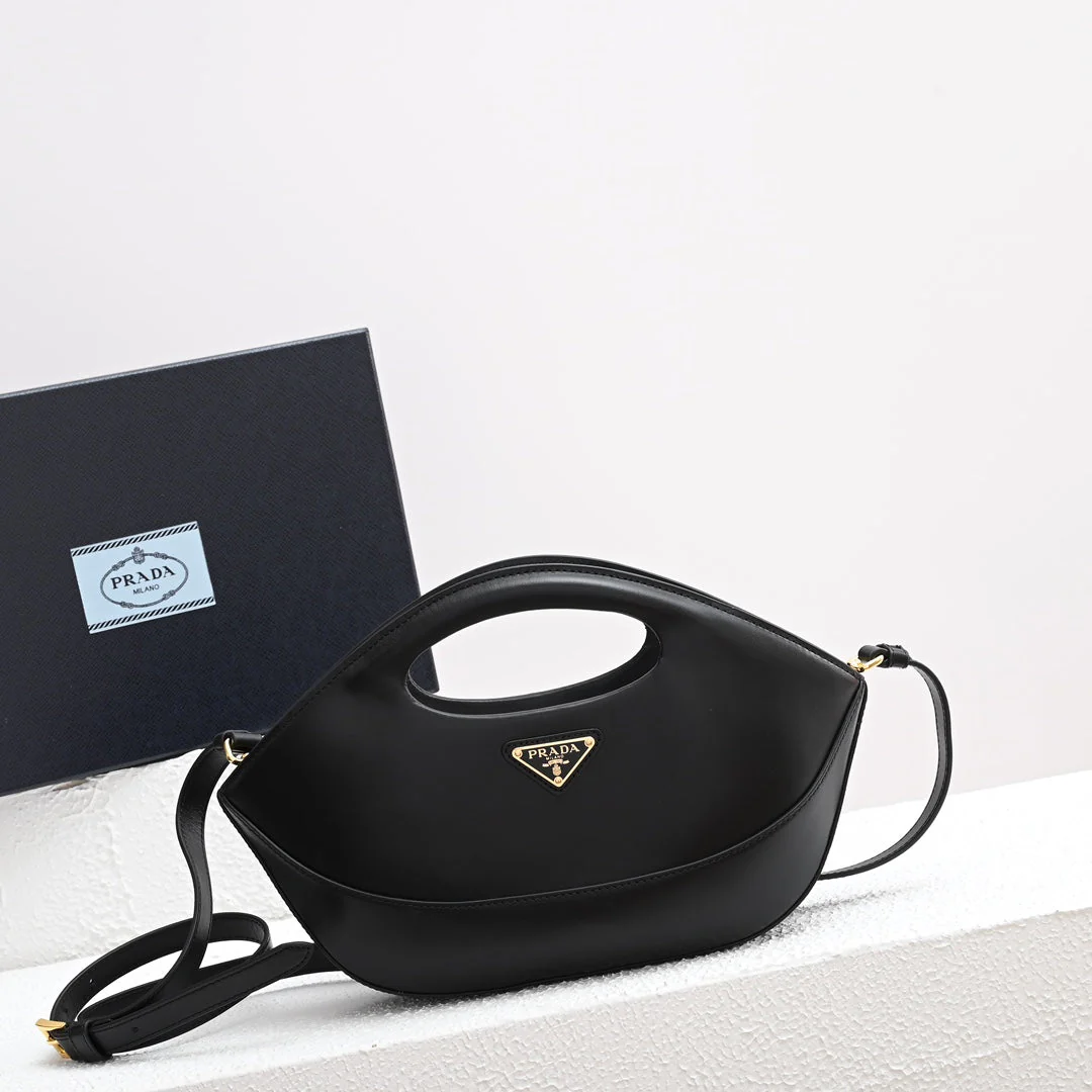 Prada DUMPLING BAG 30 IN BLACK CALFSKIN