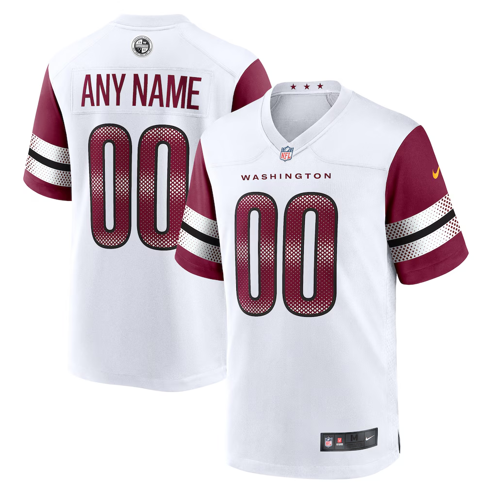 Customized Washington Commanders Nike Black White Red Home and Away Team Game Jersey