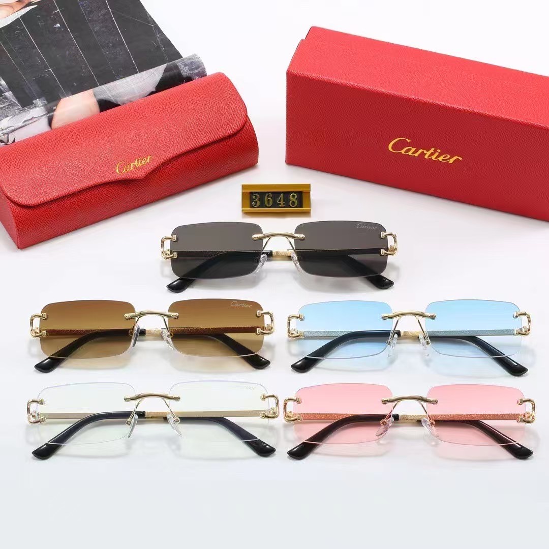 Cartier Metal  Rimless Sunglasses Top quality - KAIROO