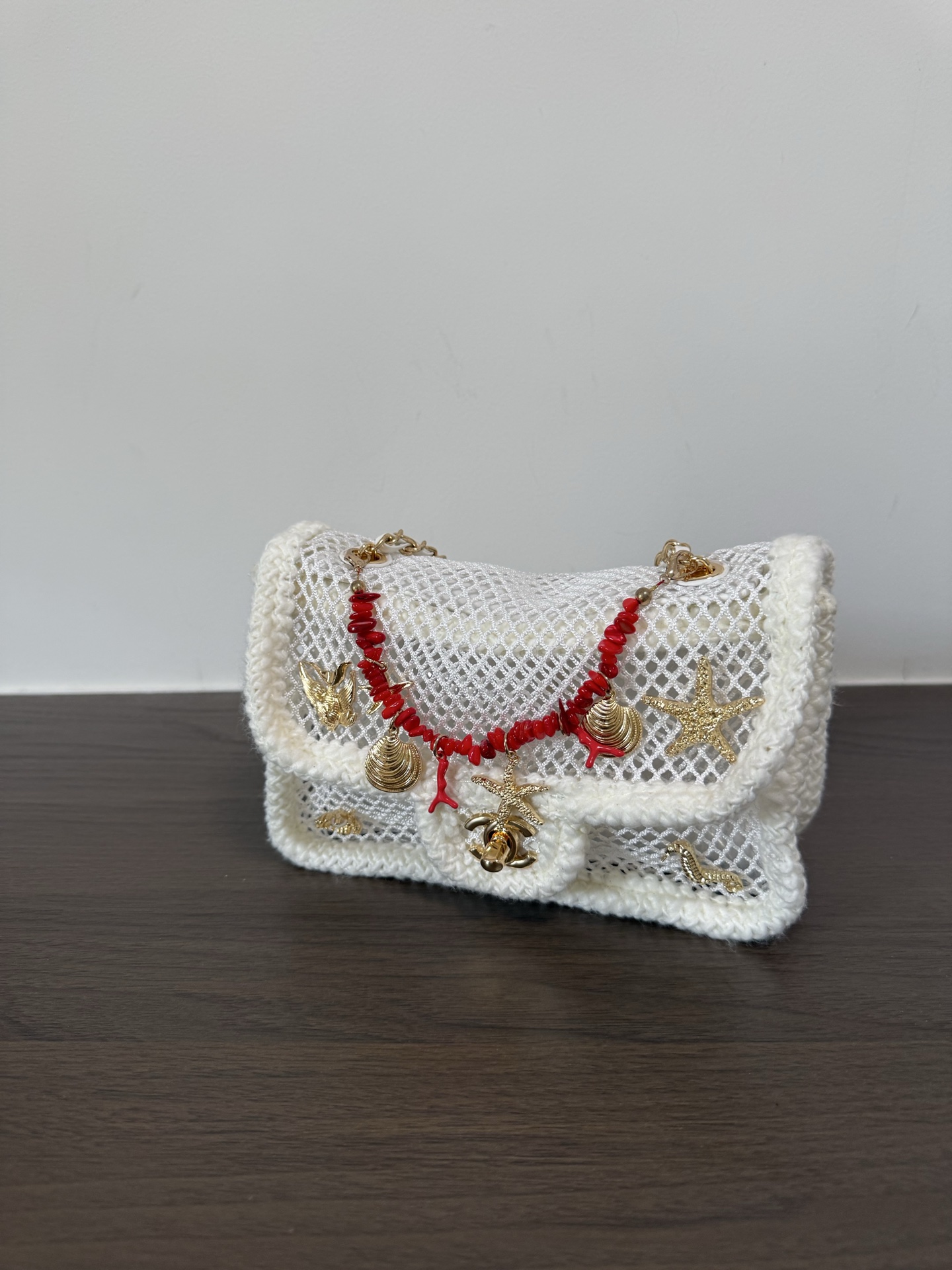 Chanel Coco beach woven CF crossbody bag