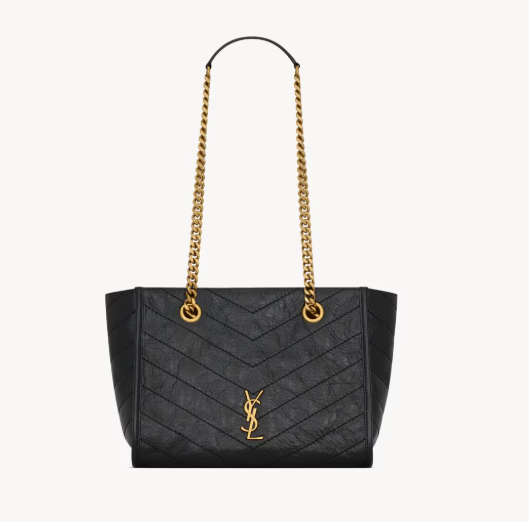 Saint Laurent Black Vintage Leather Small Niki Tote