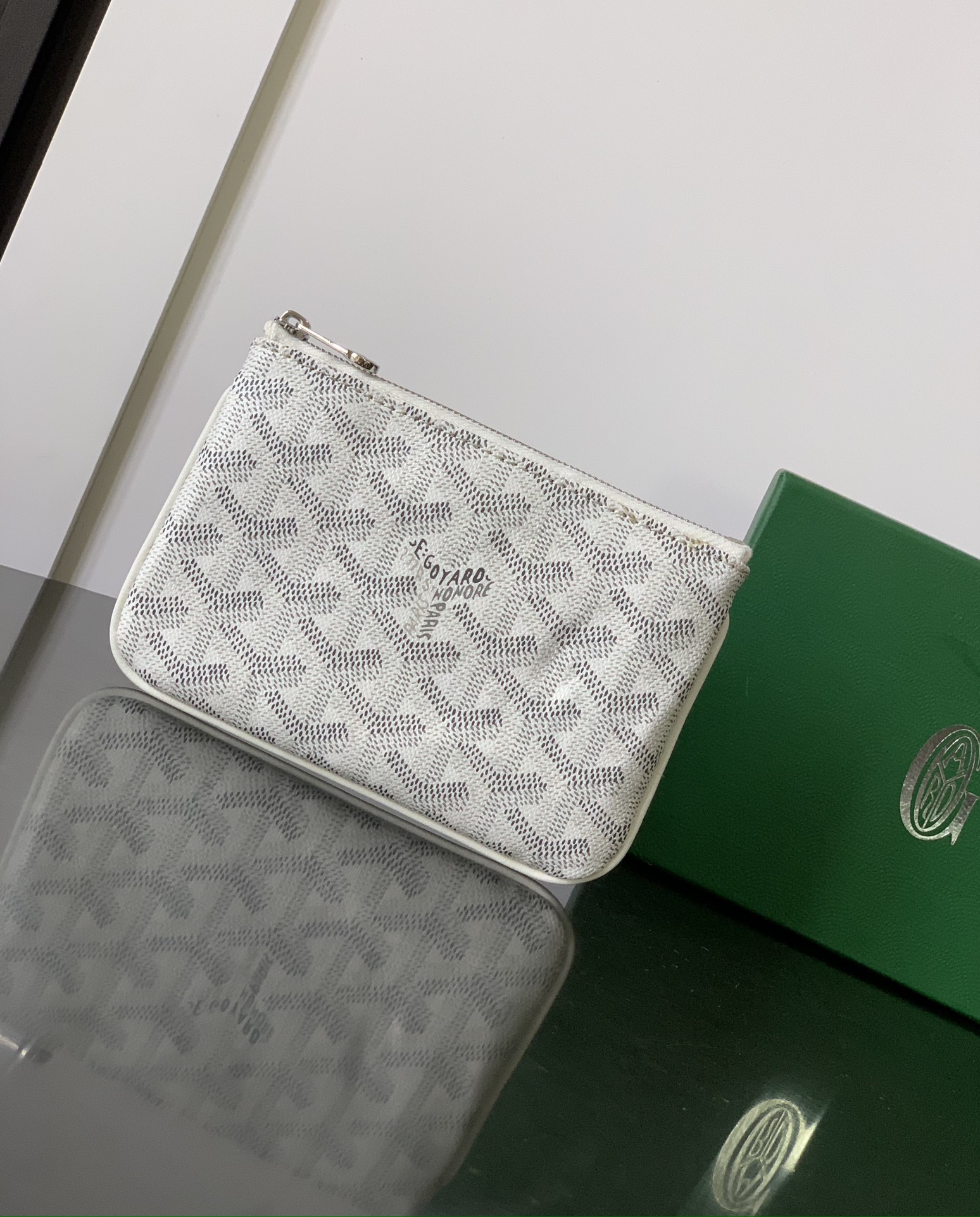 Goyard Sénat Mini Pouch in White
