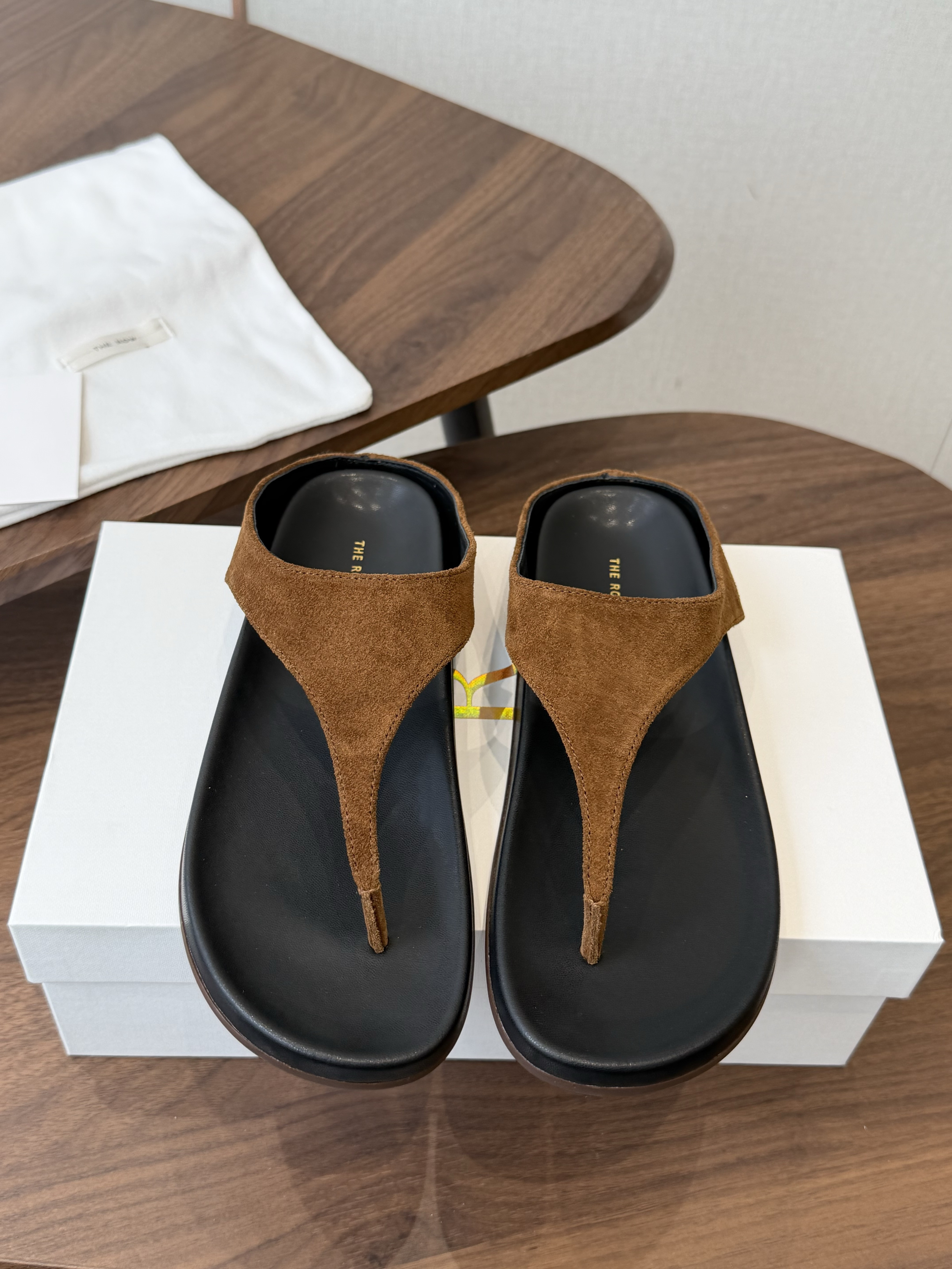 The Row Suede Beach Flip-Flop