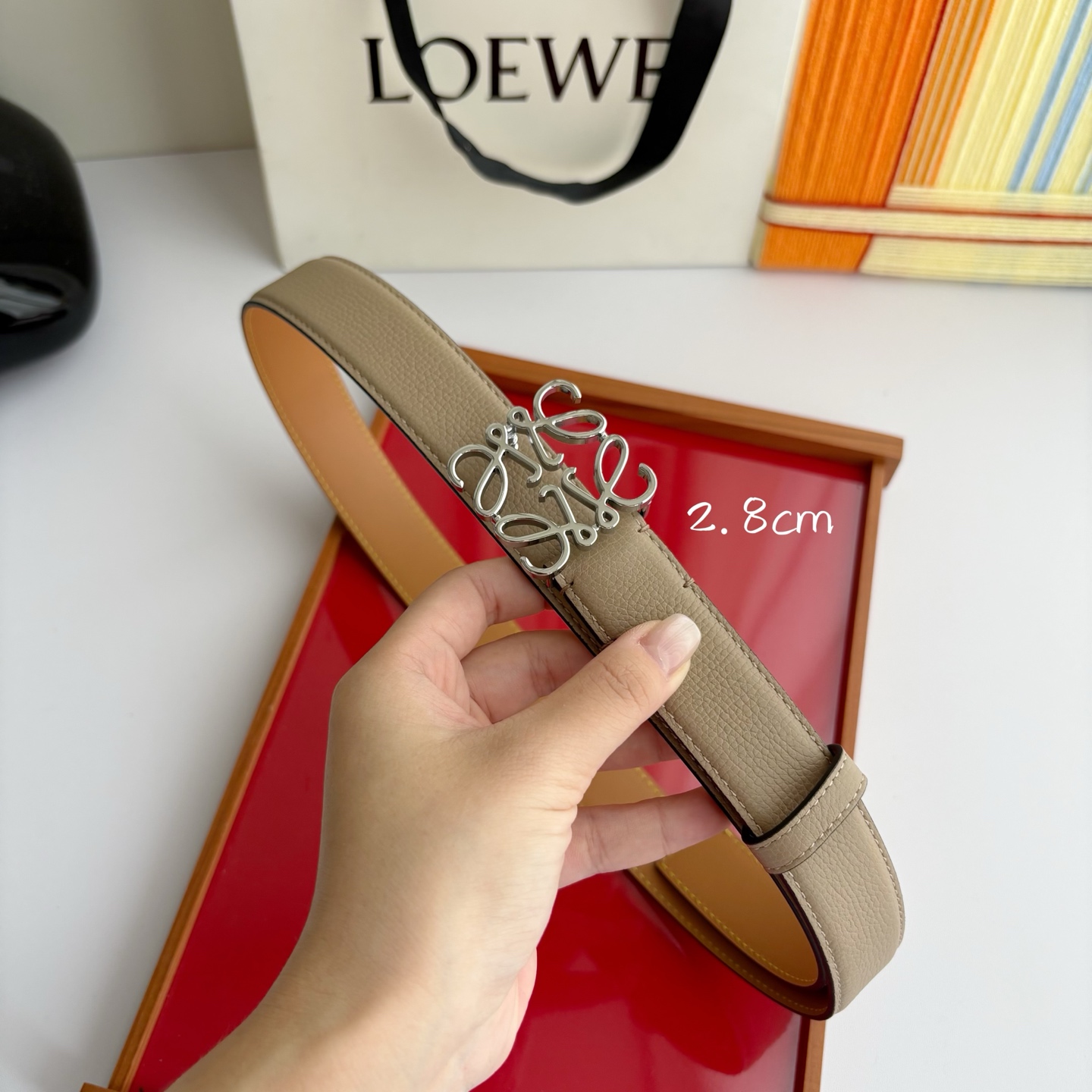 Loewe Anagram Leather Belt 2.8cm