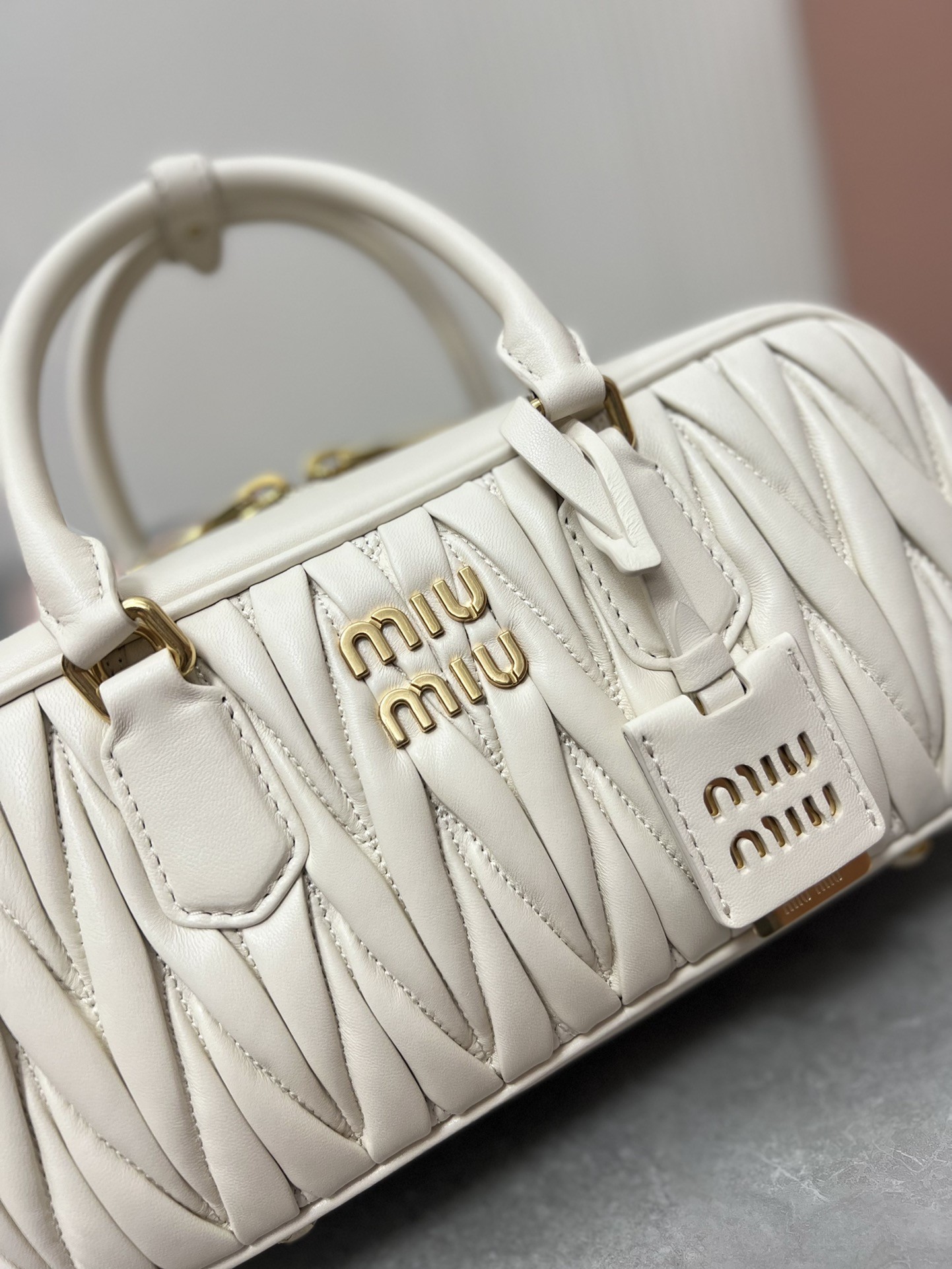 Miumiu Arcadie matelassé nappa leather bag