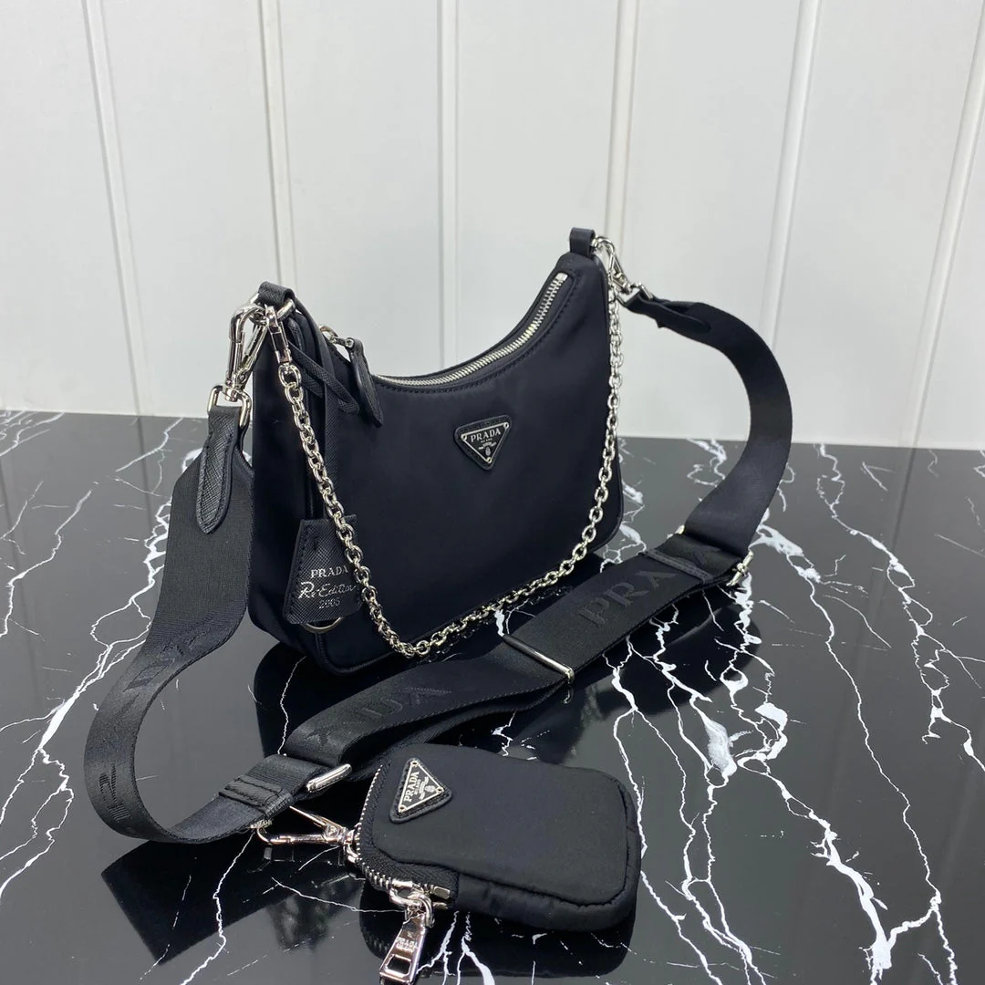 Prada  HOBO 22 BAG IN BLACK RE-NYLON