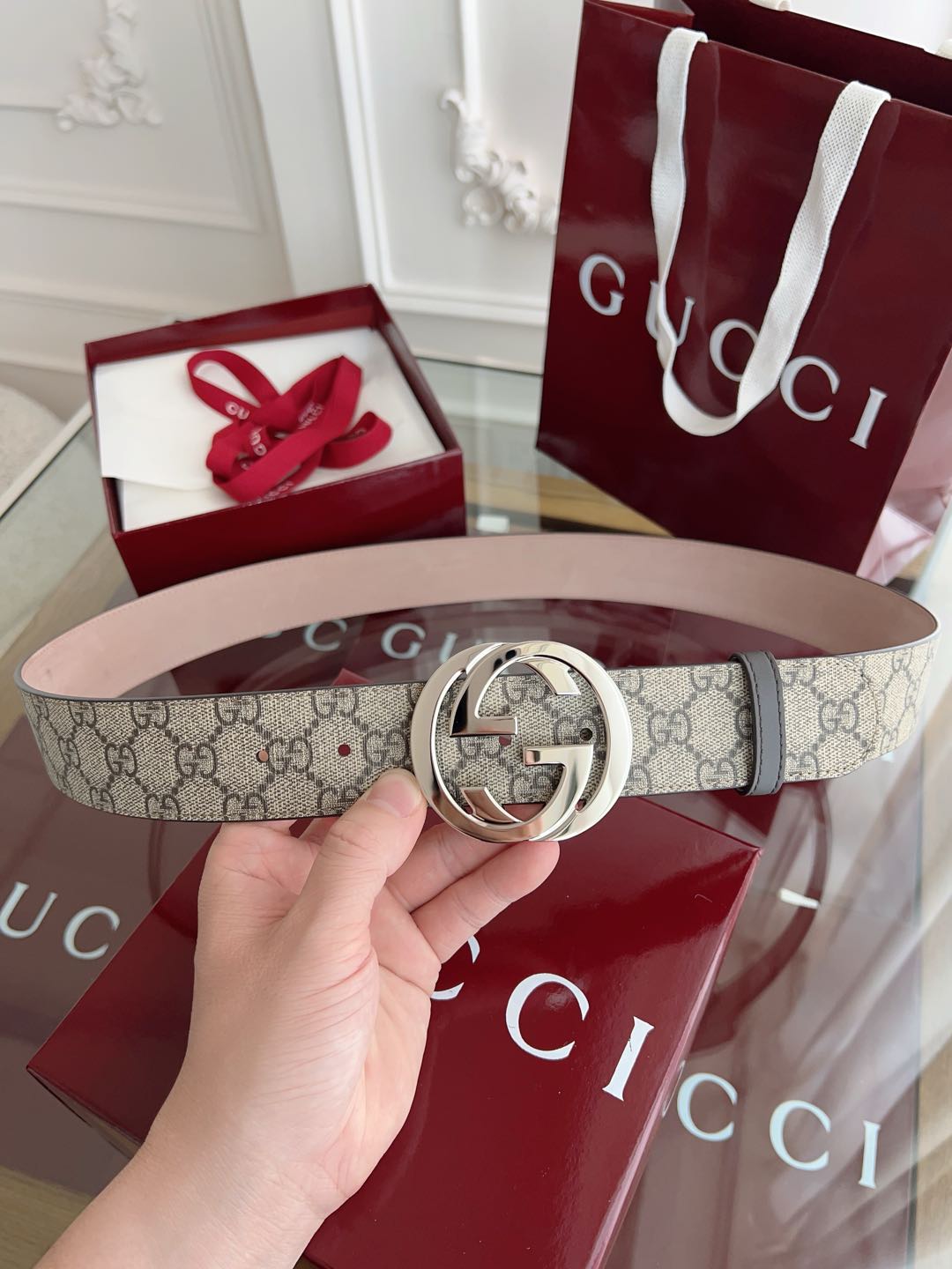 Gucci Belt with Interlocking G buckle 4cm