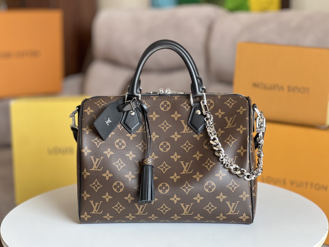 Louis Vuitton LV speedy soft 30 dark handbag