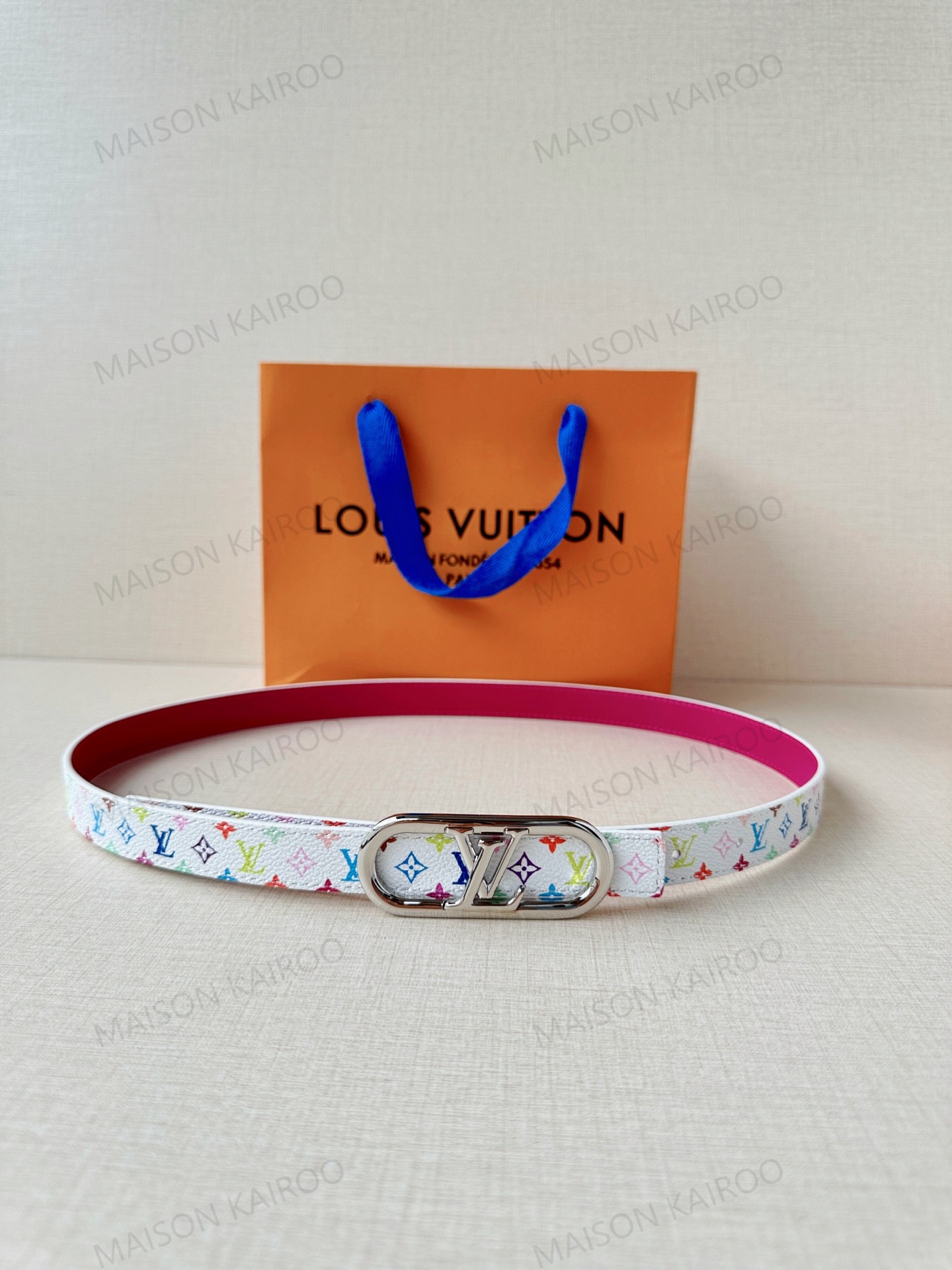 Louis Vuitton LV Monogram LV Logo Slim Belt 2.0 - KAIROO
