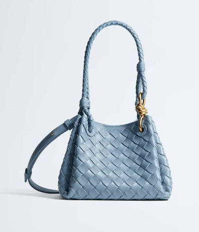 Bottega Veneta Small Parahute in Mineral Intrecciato leather