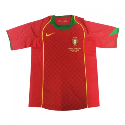 2004 Portugal Retro Jersey Home Euro Cup