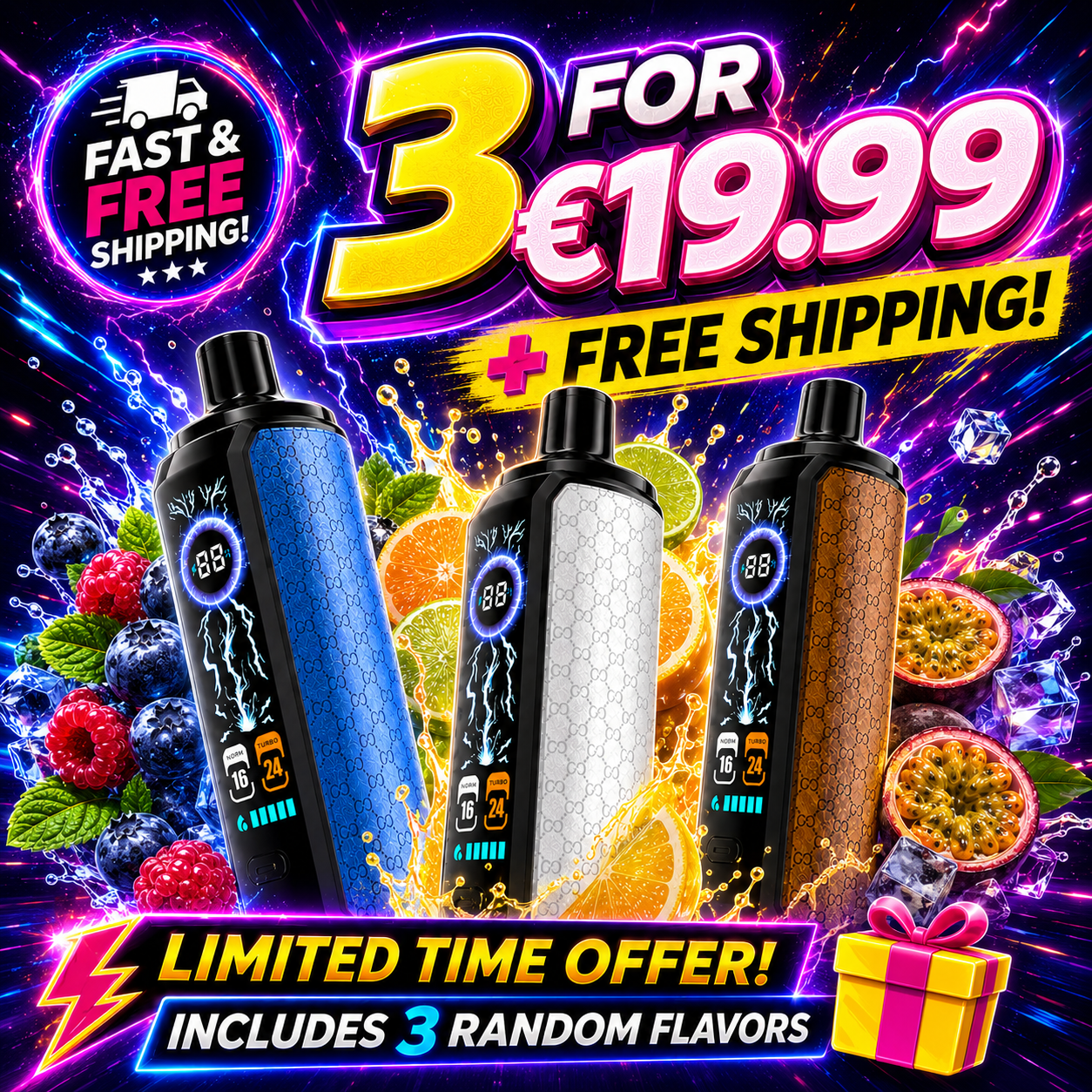 3 for €25.99  | Suonon Drag 22K | Random Best-Selling Flavors