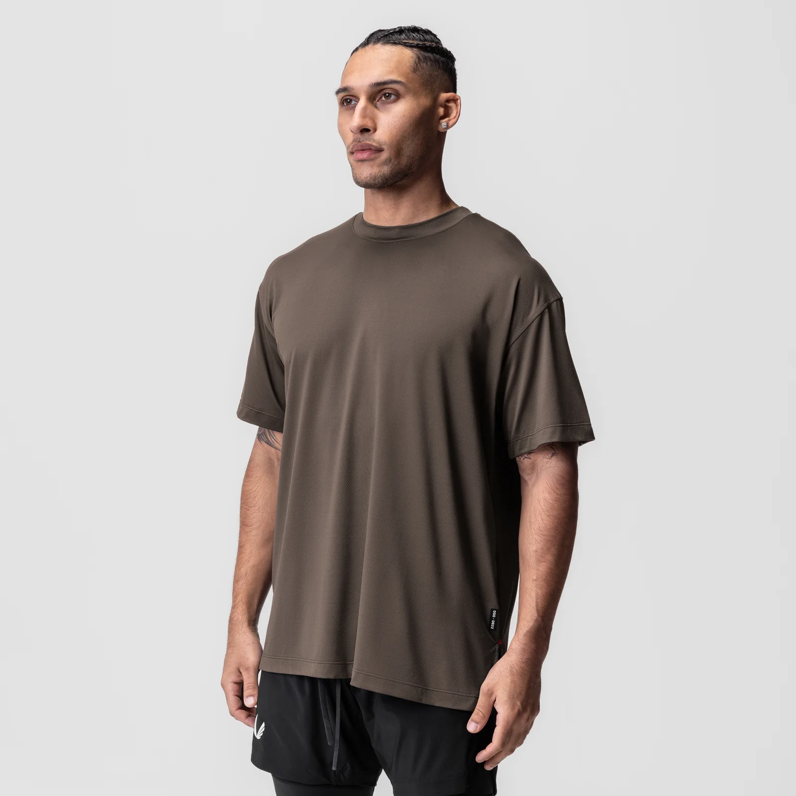 0822. AeroSilver Oversized Tee - Deep Taupe