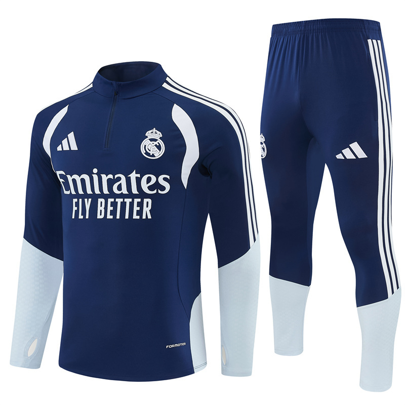 Adult / Kids 2627 Real Madrid Half Zipper Training Suit