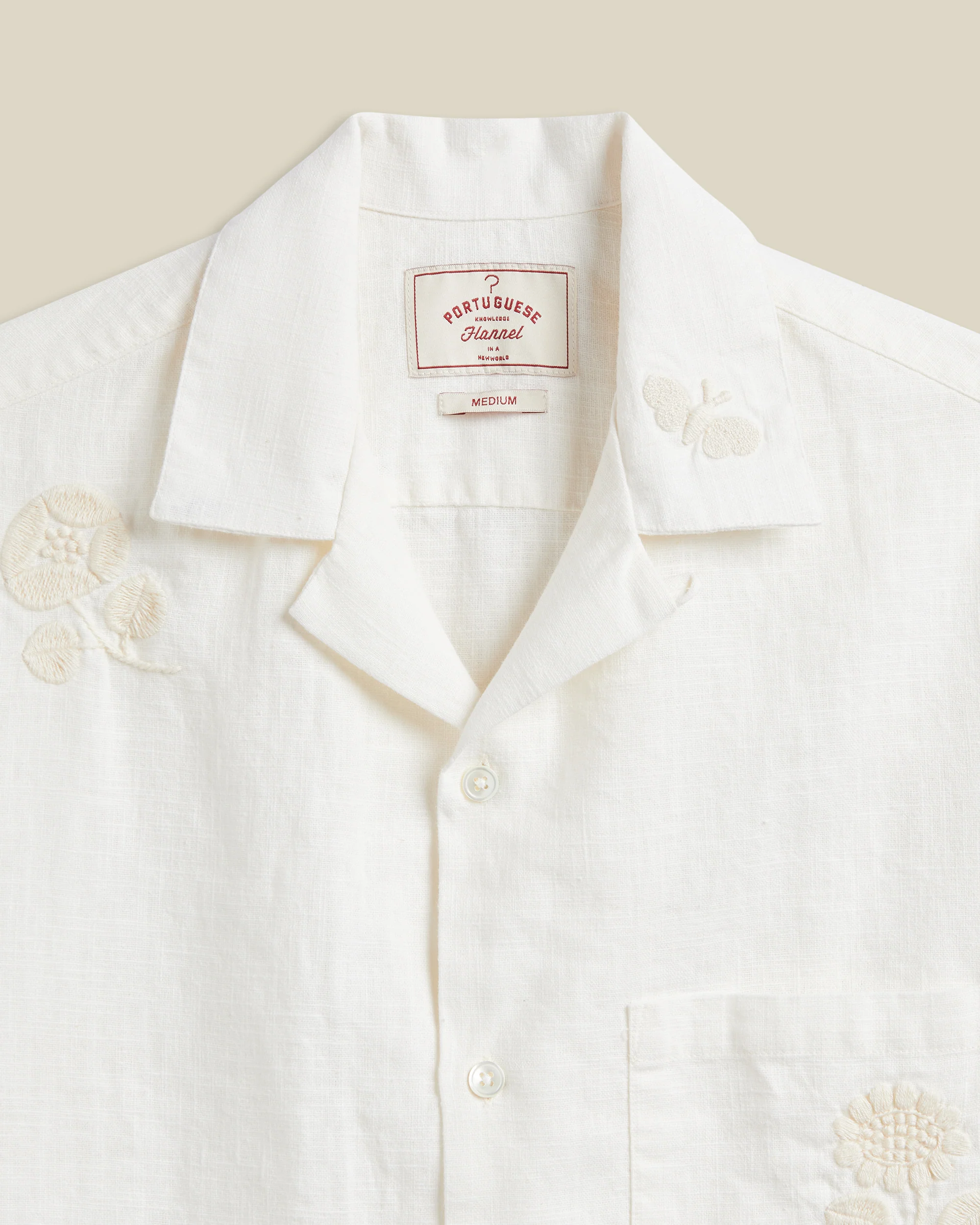 EMBROIDERY NATURE RAMIE - ECRU