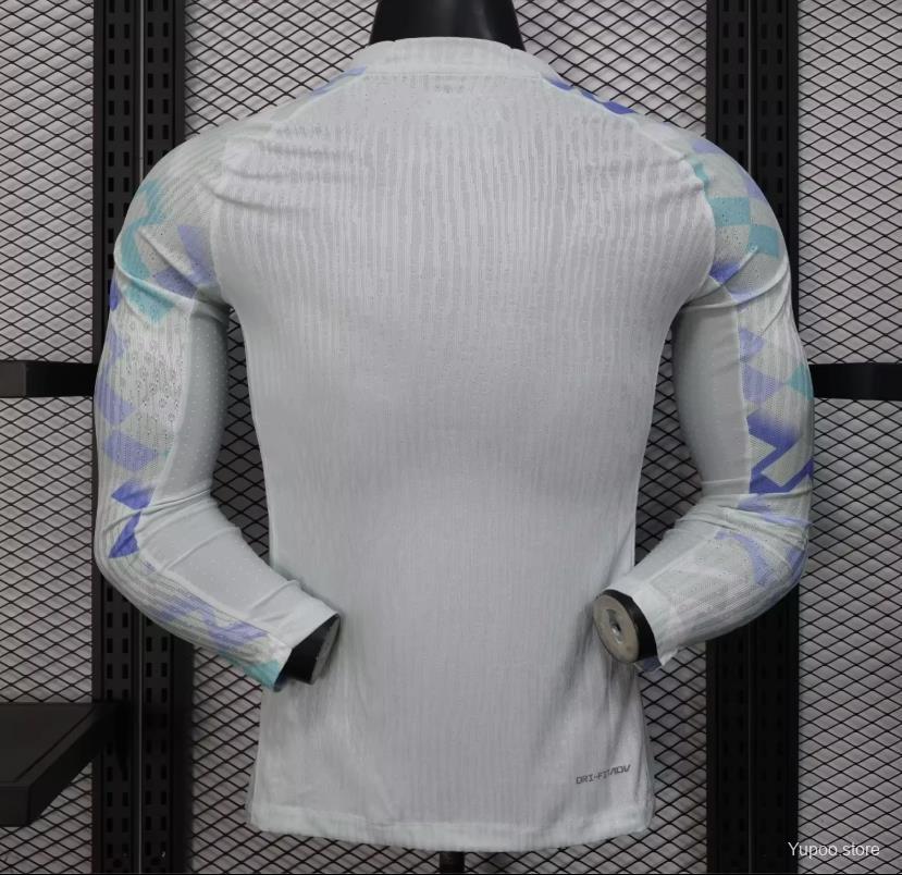Player Version 25/26 Inter Milan Away WHITE Long Sleeve Jersey S-4XL