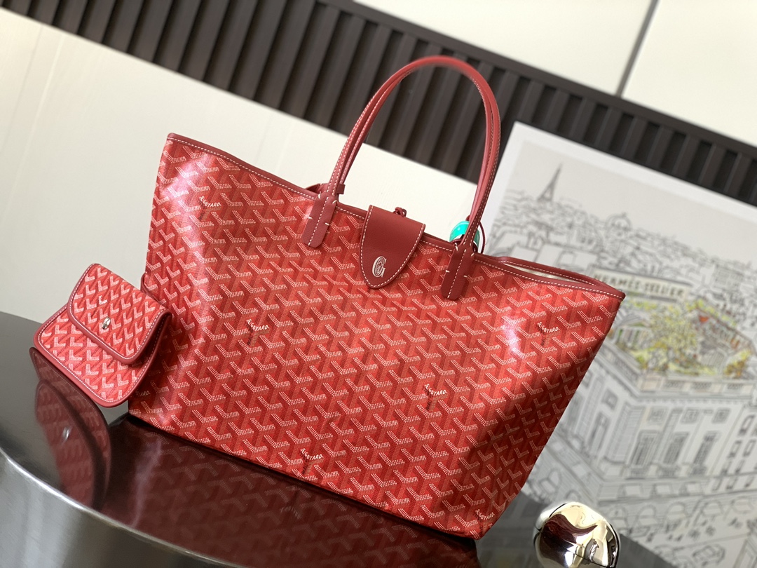 Goyard Saint Louis PM Tote in Red