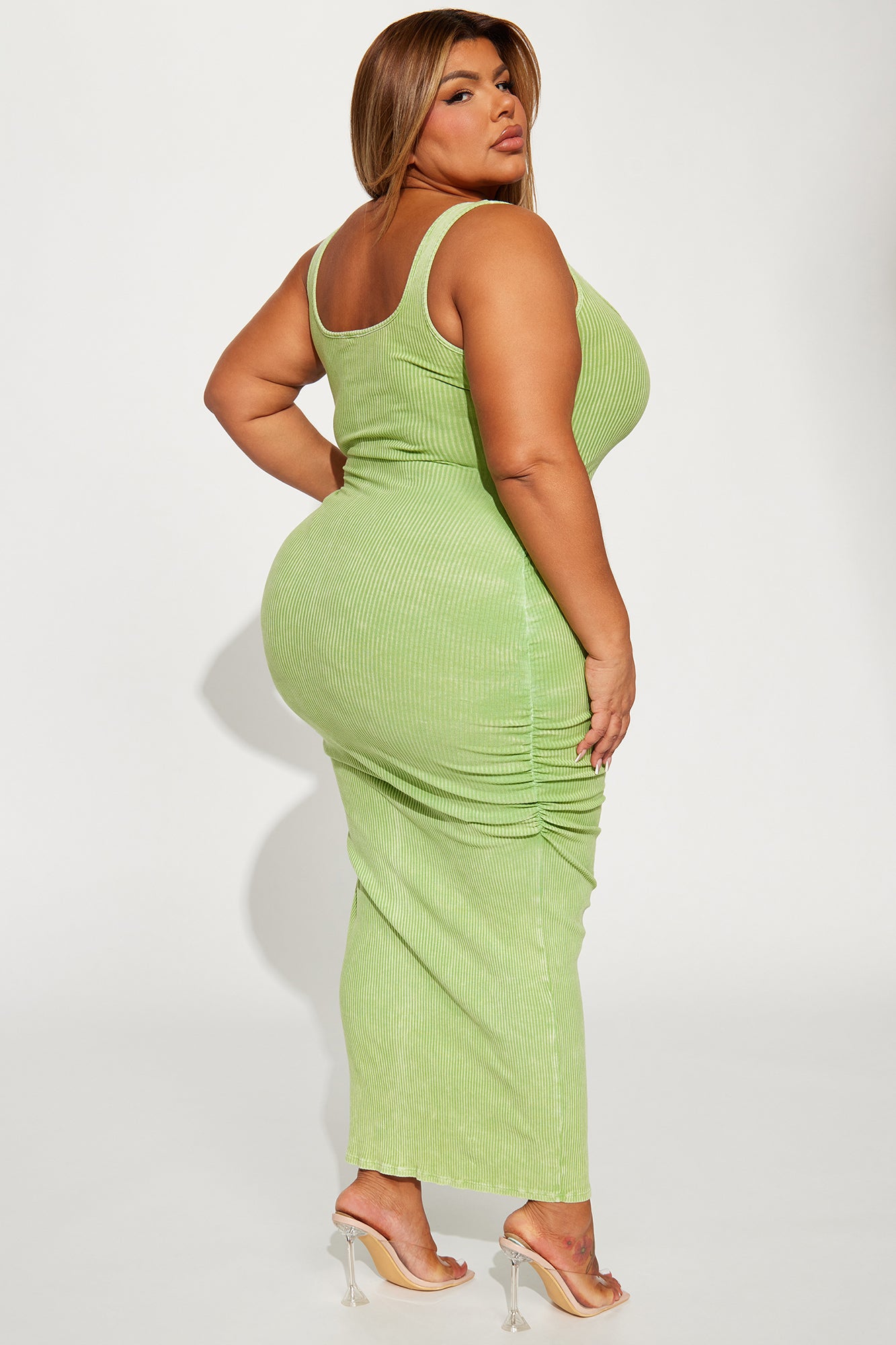 Your Motivation Ribbed Maxi Dress - Lime