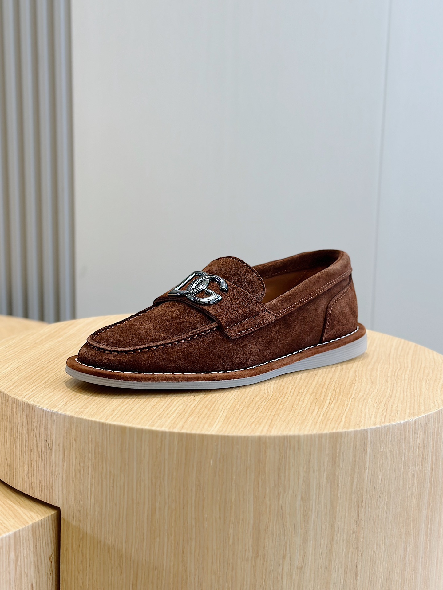 Dolce Gabbana Men's DG Logo Suede Loafer