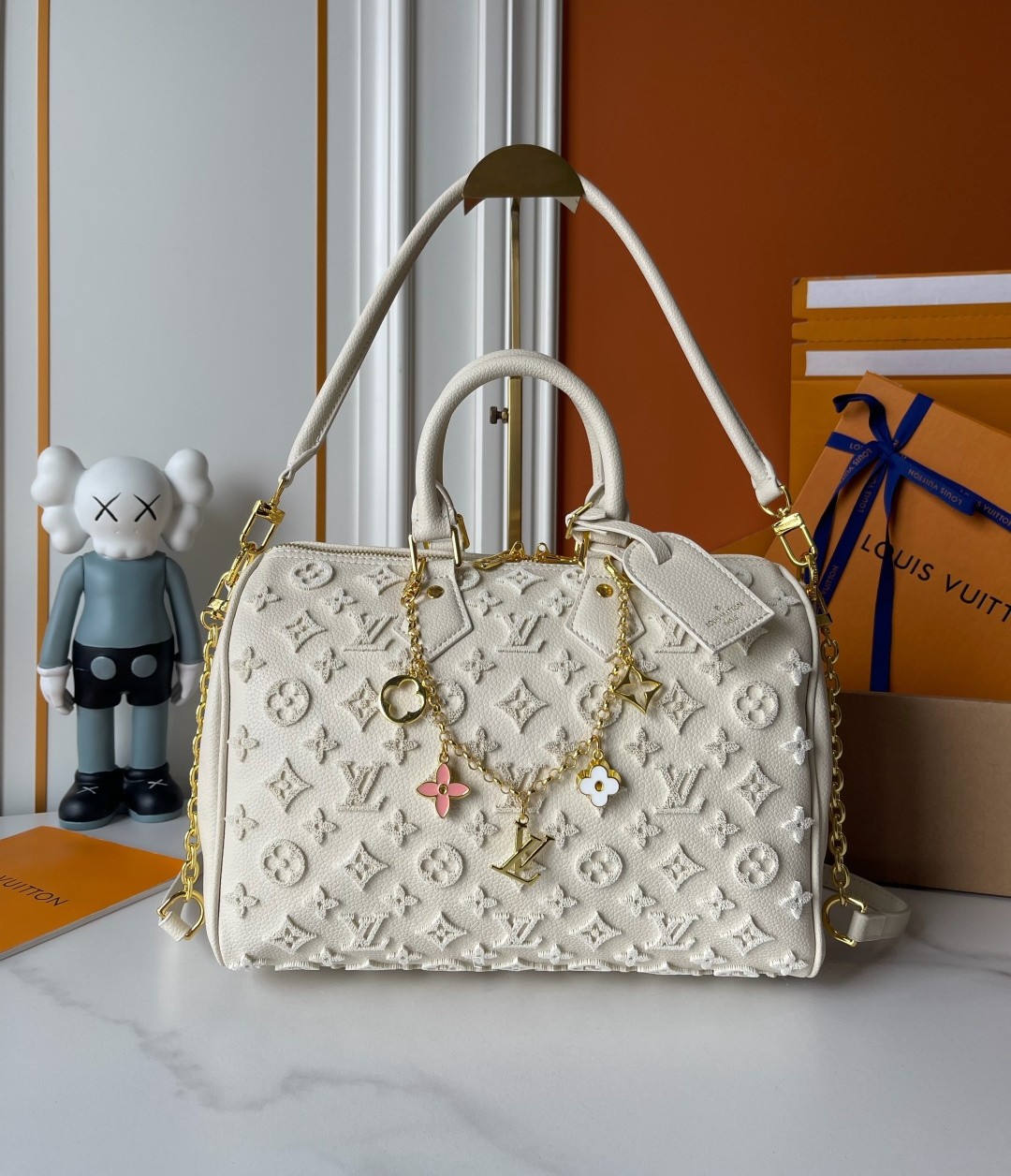 Louis Vuitton LV Speedy 30 Gradient Terry Loop Monogram Embossed Leather Boston Top Handle Bag - KAIROO