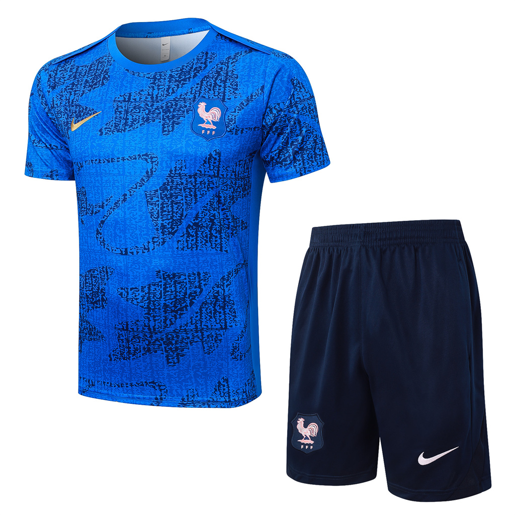 France Training Short Sleeve Suit 24/25 | Soc Jersey - Premium Football Jersey
