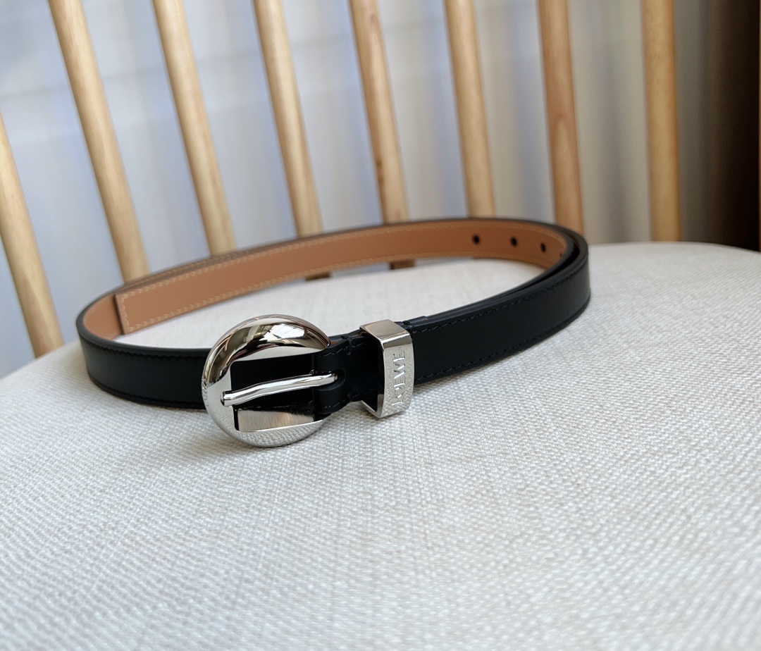 Loewe Anagram Pebble Leather Belt 2.0cm