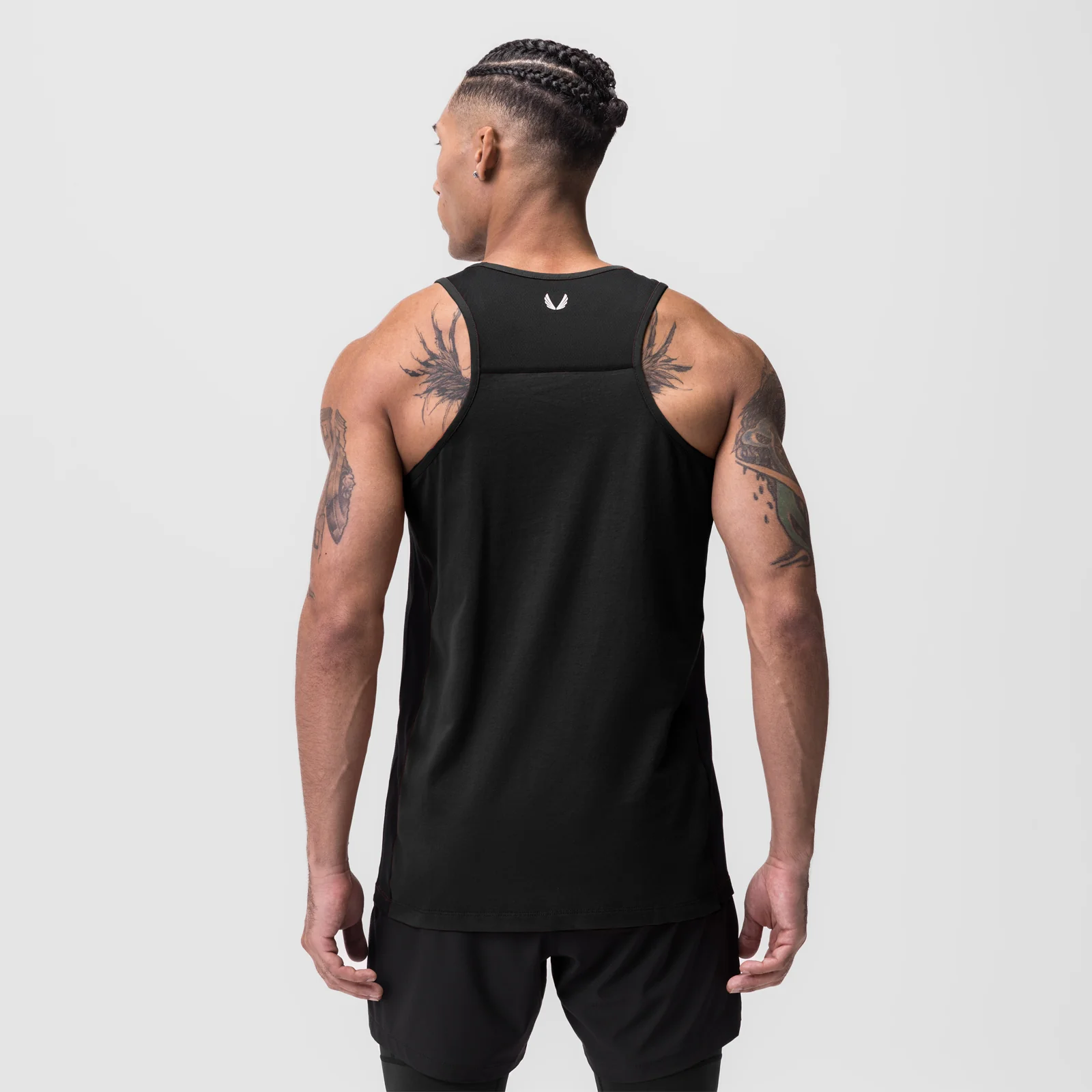 0809. Supima Mesh Panel Training Singlet - Black
