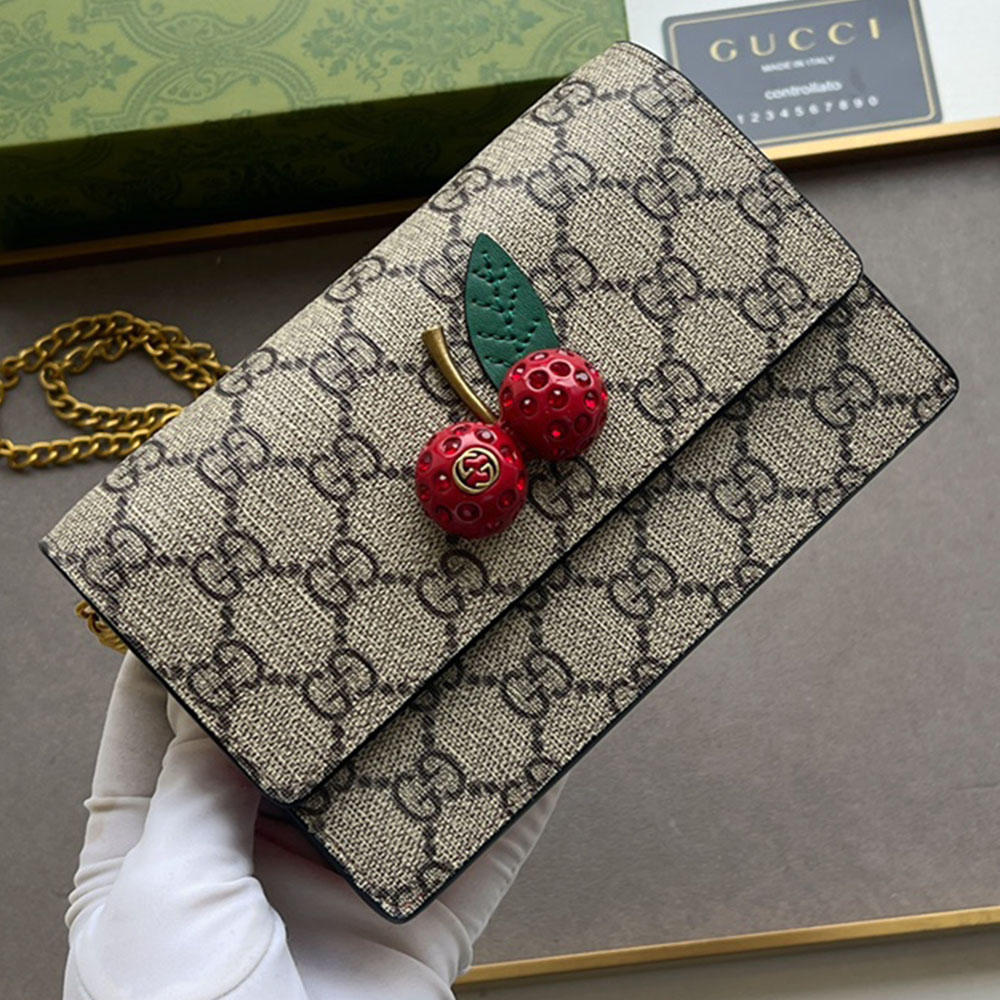 Gucci Cherry Chain Bag& Cherry Wallet Card Holder