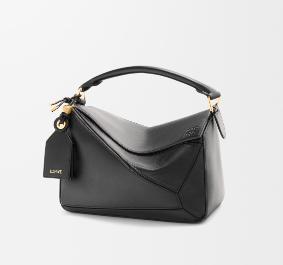 Small Featherlight Puzzle bag in nappa lambskin-Black