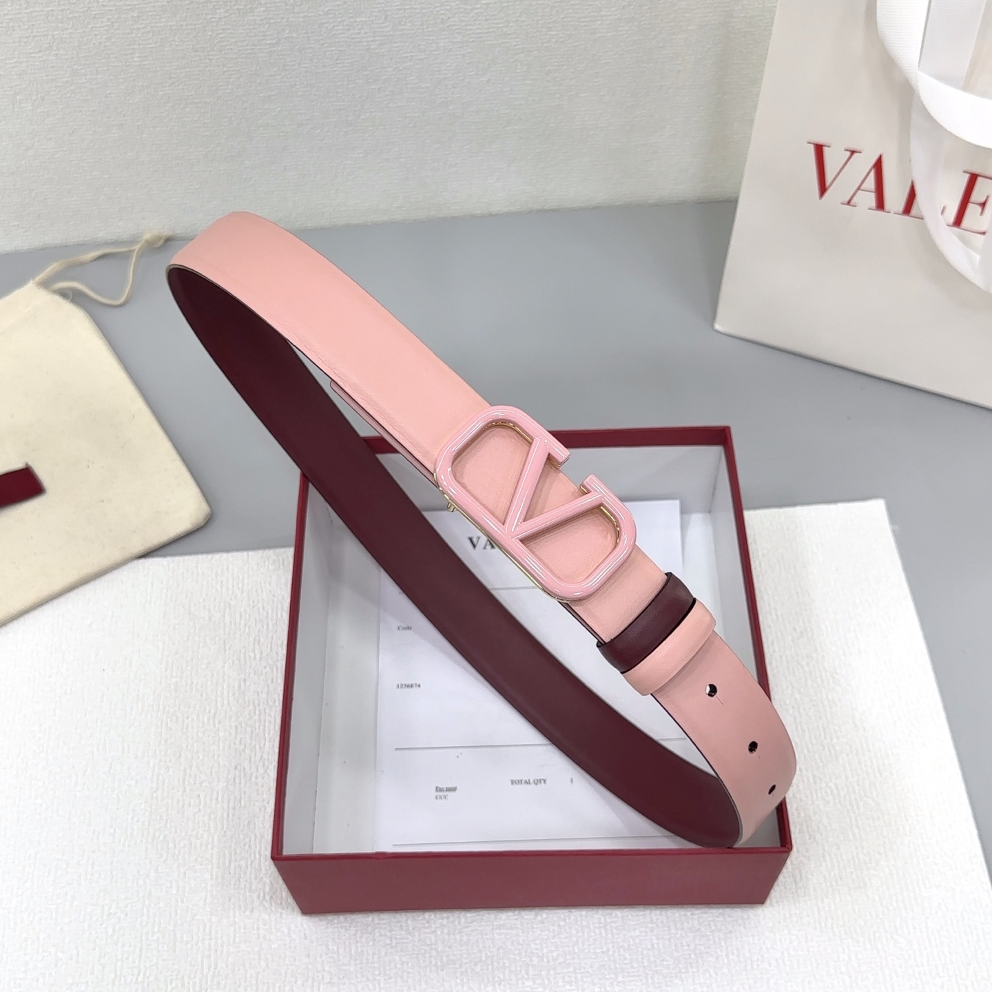 Valentino Reversible Leather Belt 3cm