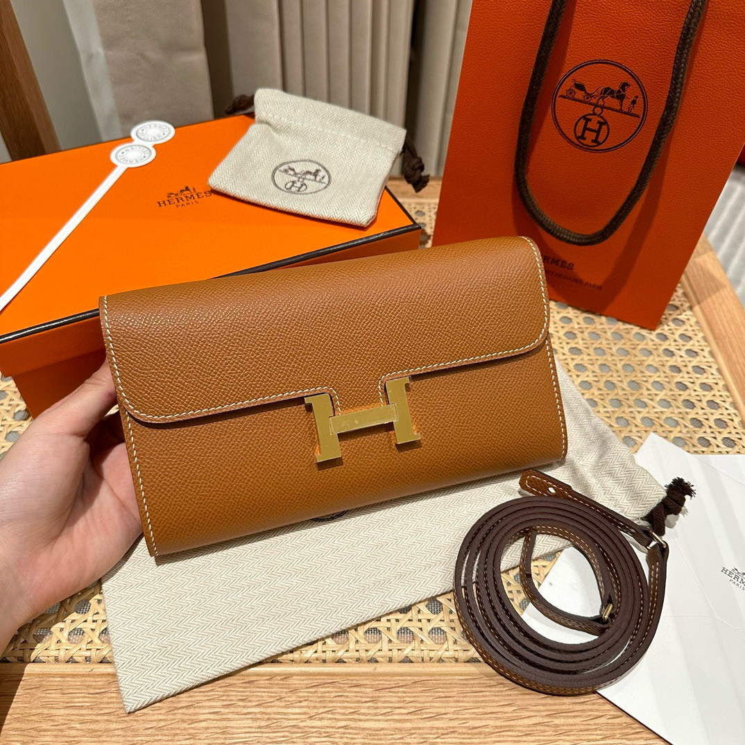 Hermes Gold Epsom Constance-To-Go Wallet