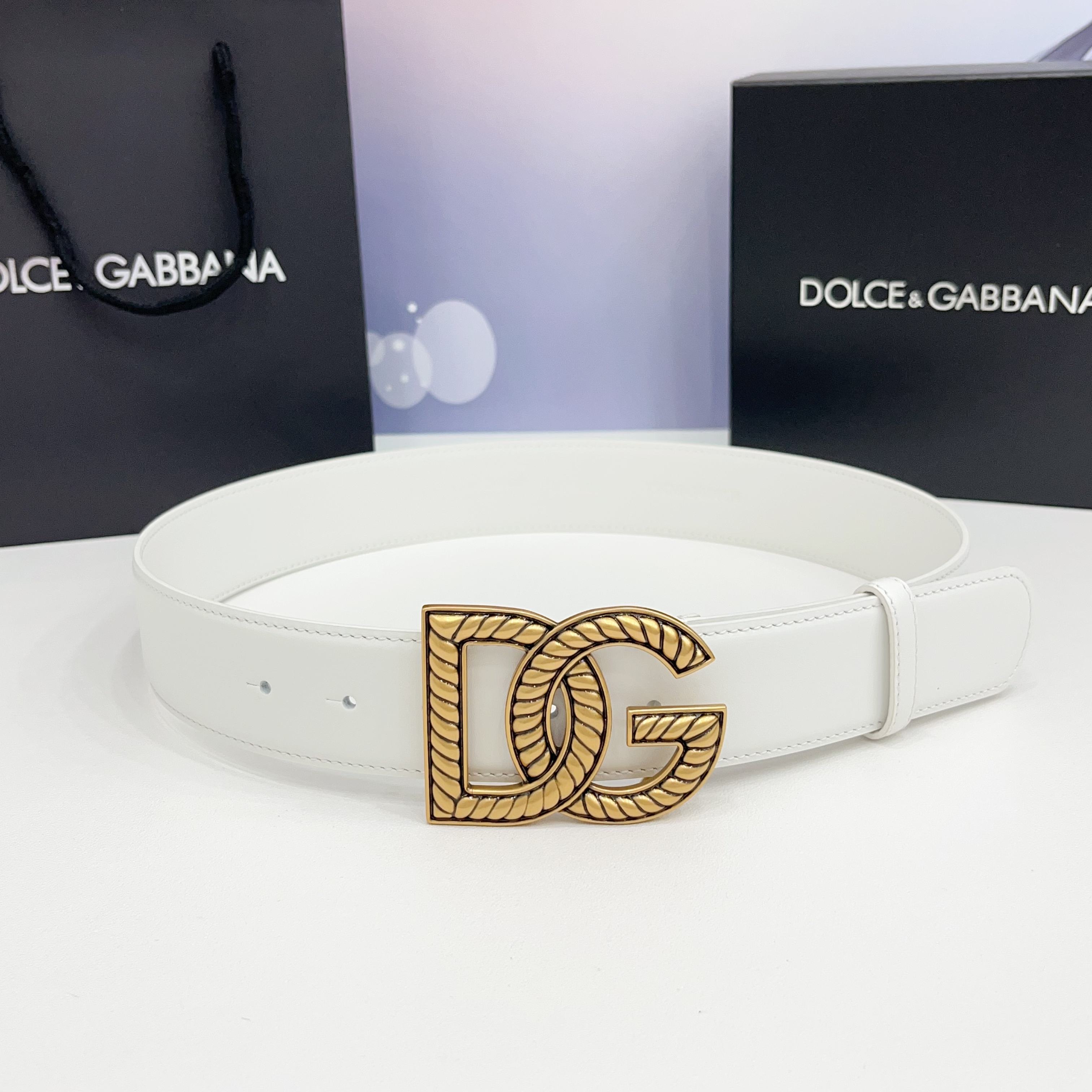 D&G Luxury DG Buckle leather Belt 4.0cm