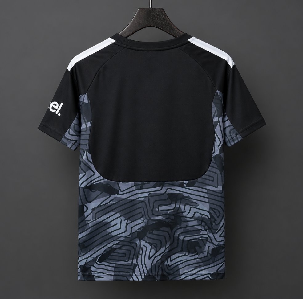 26/27 Arsenal Black with Dark Grey Geometric Contour Pattern Goalkeeper Jersey  S-XXL - musan