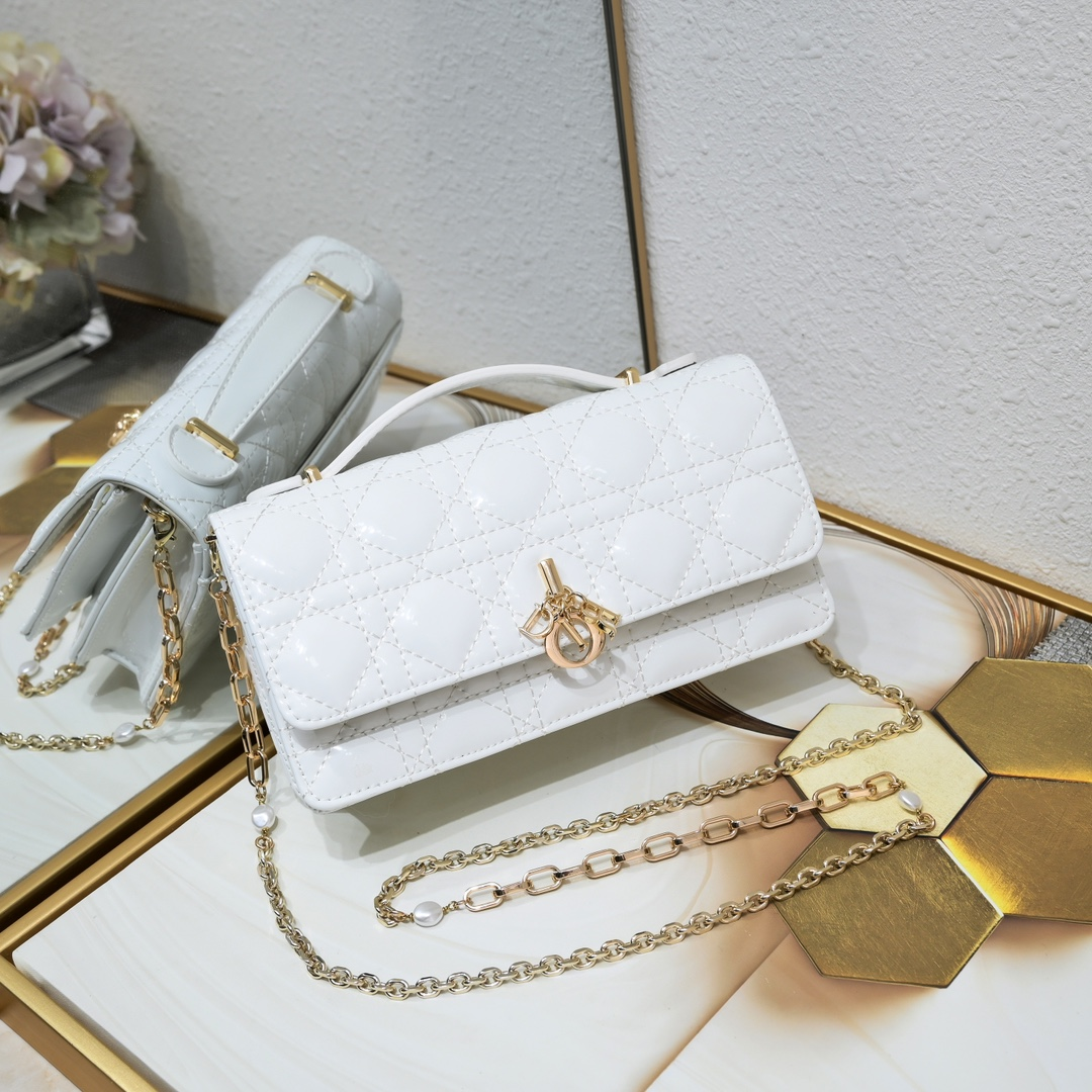 DIOR Miss Dior Lacquer Leather Shoulder Bag