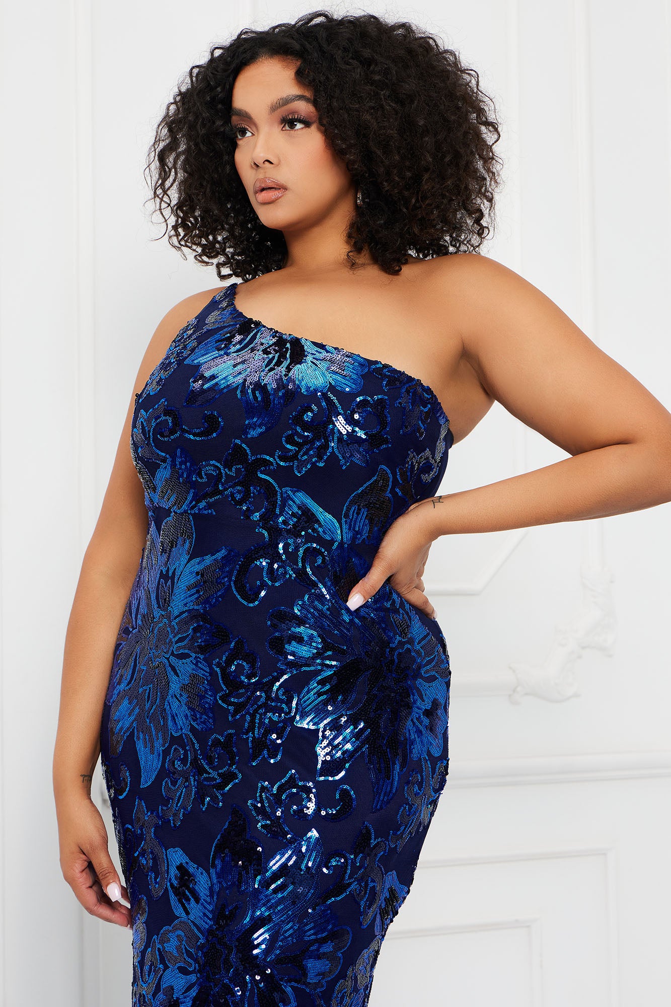 Better Next To You Sequin Gown - Navy